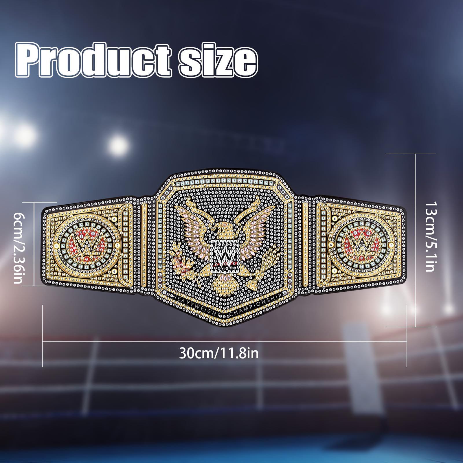 Condition photo showing New/Like New for DIY 5D Diamond Painting Eagle Belt Ornament Kit, Acrylic Champion-Style Diamond Art Desktop Display, Creative Tabletop Decoration & Gift for Men Women Home Office Decor