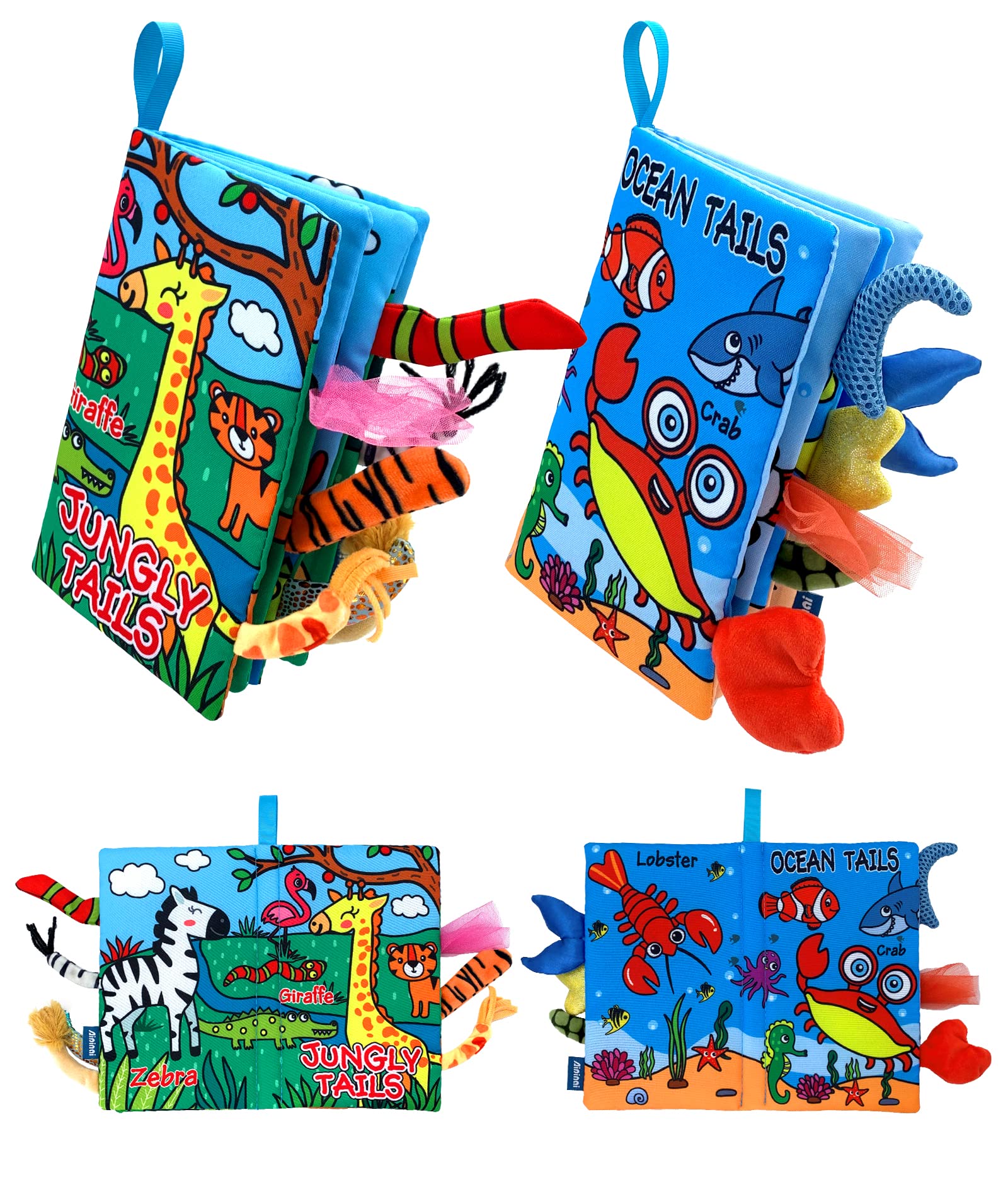 WESOTE Baby Soft Cloth Books Touch Feel High Contrast Sensory Crinkle Books for Babies Tummy Time Early Learning Infant Toys for 0-3-6-12-18 Months