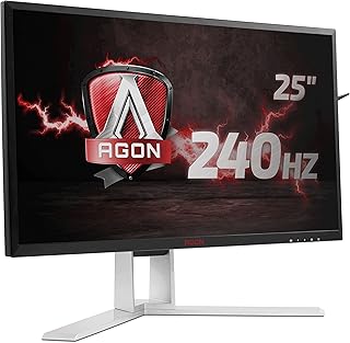 AOC AGON Gaming AG251FZ - 25 Inch FHD Monitor, 240Hz, 1 ms, TN, AMD FreeSync premium, USB Hub, Speakers,Height adjust (1920x1080@ 240Hz, 400 cd/m², HDMI/DP/DVI/USB 3.0)