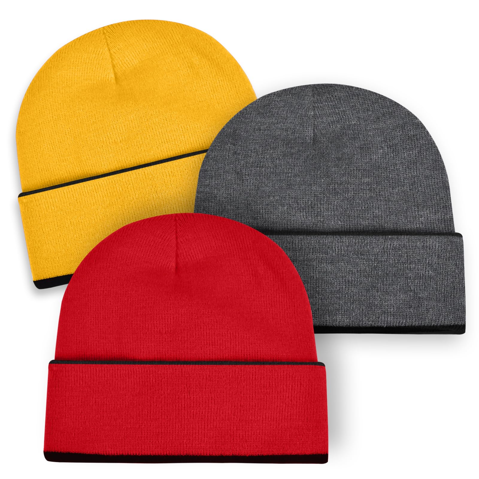 Rosoz Kids Beanie Boys Girls, Reversible Beanie with Double Sides
