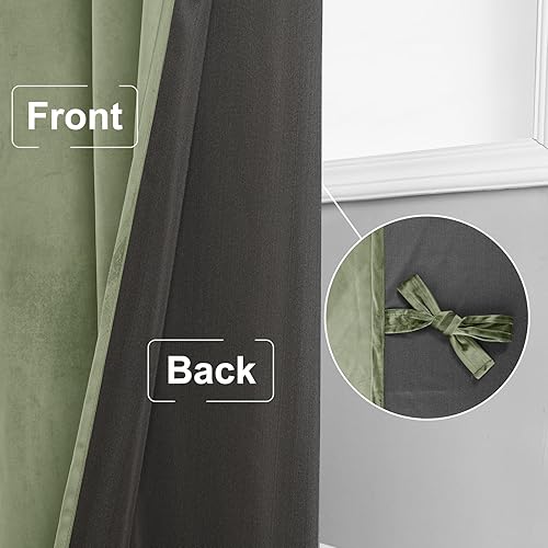 Miniatura 106 de Cortinas de terciopelo JIUZHEN, cortinas opacas suaves de terciopelo retro para dormitorio, cortinas elegantes con reducción de ruido y Rosa