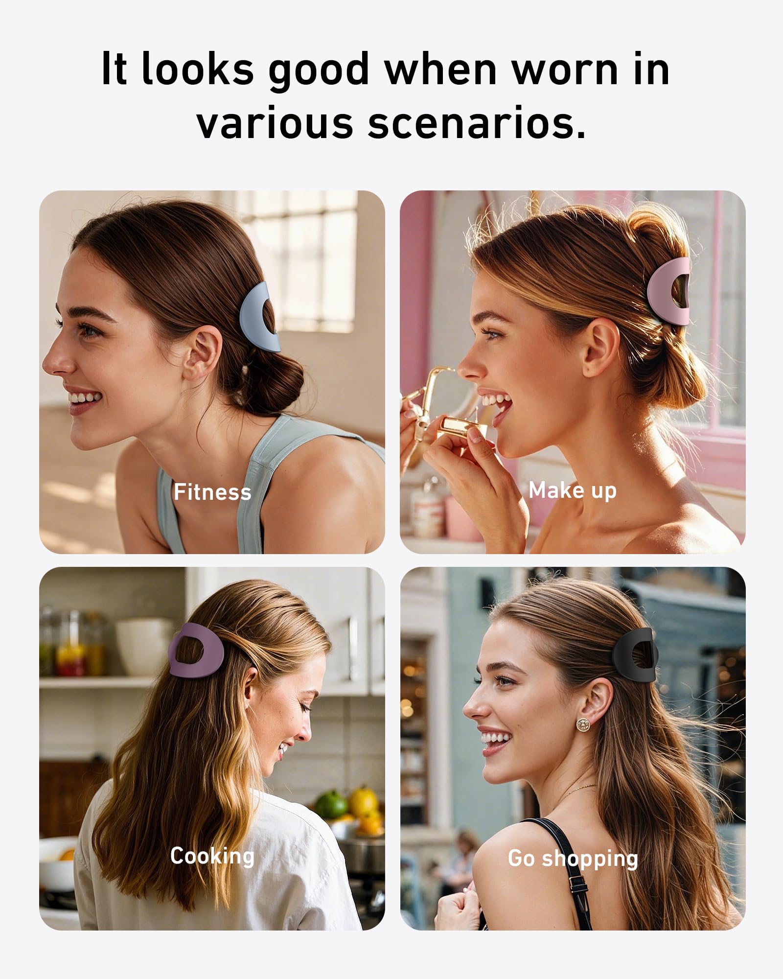 Paquete de 6 pinzas elegantes para el cabello para mujer, pinzas antideslizantes duraderas para cabello grueso y fino, ligero y elegante, perfecto para el estilo diario, fiestas y ocasiones 5