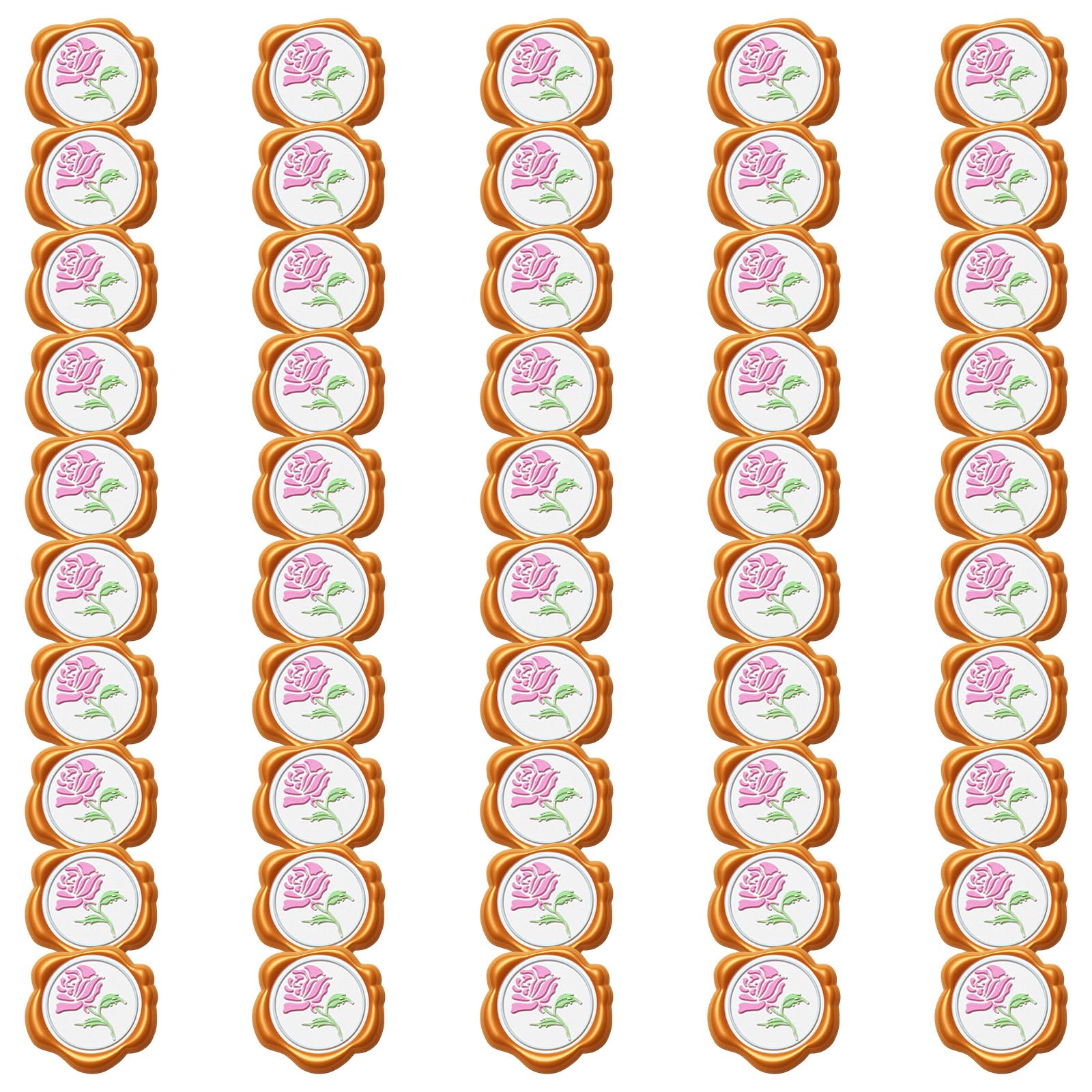 of 50 Heart Waxes Seal Sticker for Various Occasions Invites Card Decoration Envelope Seal