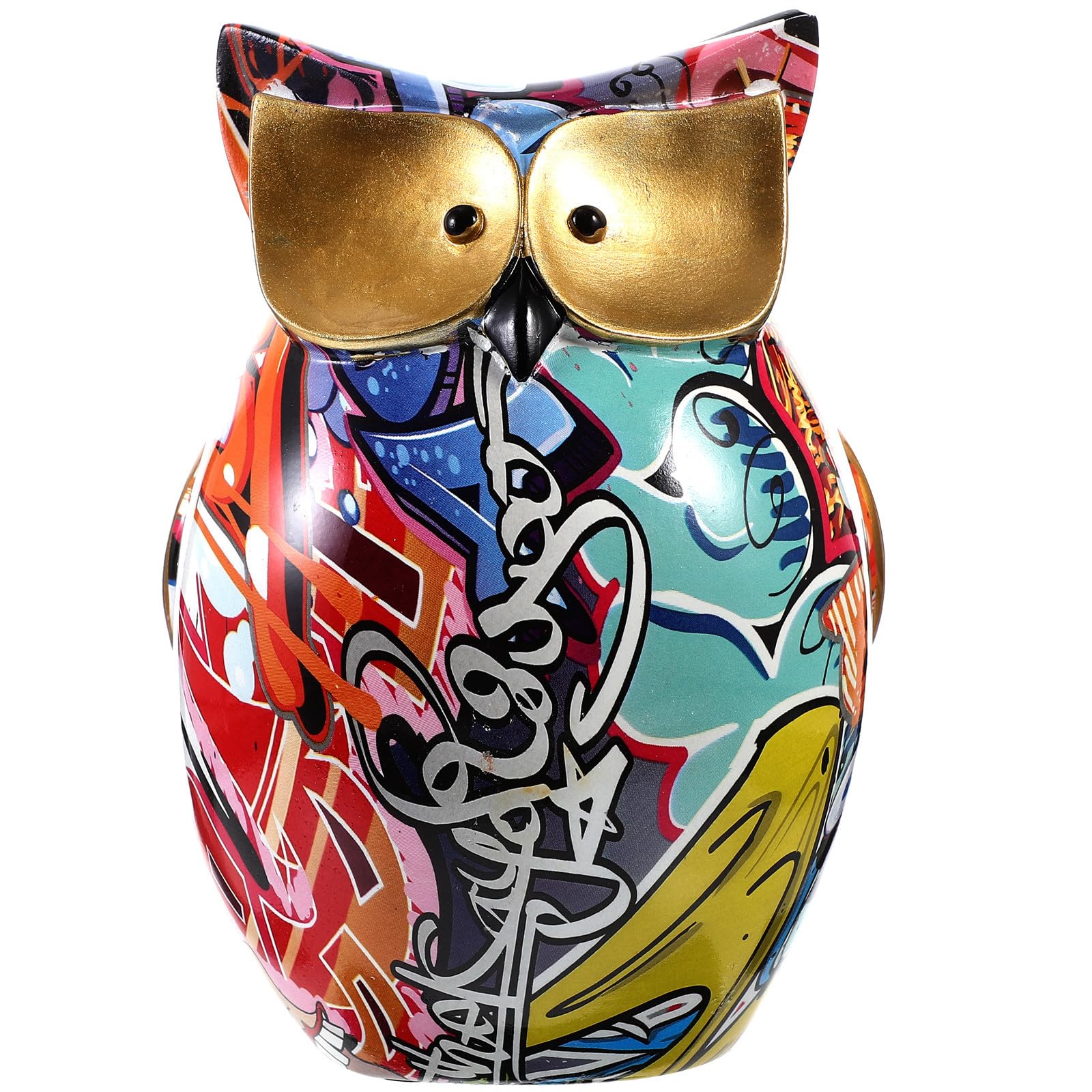 Hibou en résine colorée pour sublimer votre étagère de salon