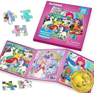 Comprar QUOKKA Puzzle Magnetico 2 3 Años – Juegos Viaje Niños 3 4 5 Años – 36 Piezas Puzzle Unicornio Princesa Sirena – Entretenimiento Niños Viaje en Avión – Libro Magnetico Bebe – Educativo Juguetes Niña