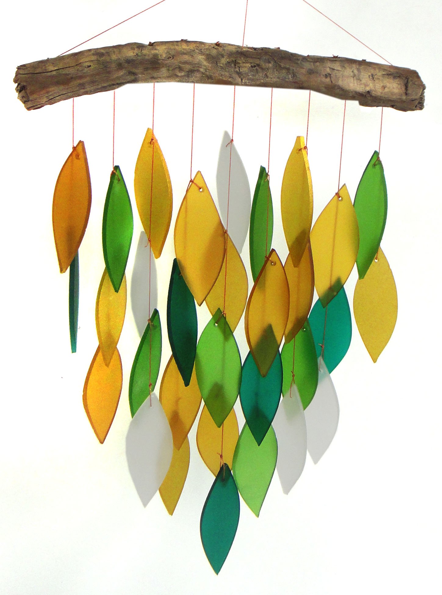 Blue HandworksGlass Waterfall Wind Chime, Amazon Green