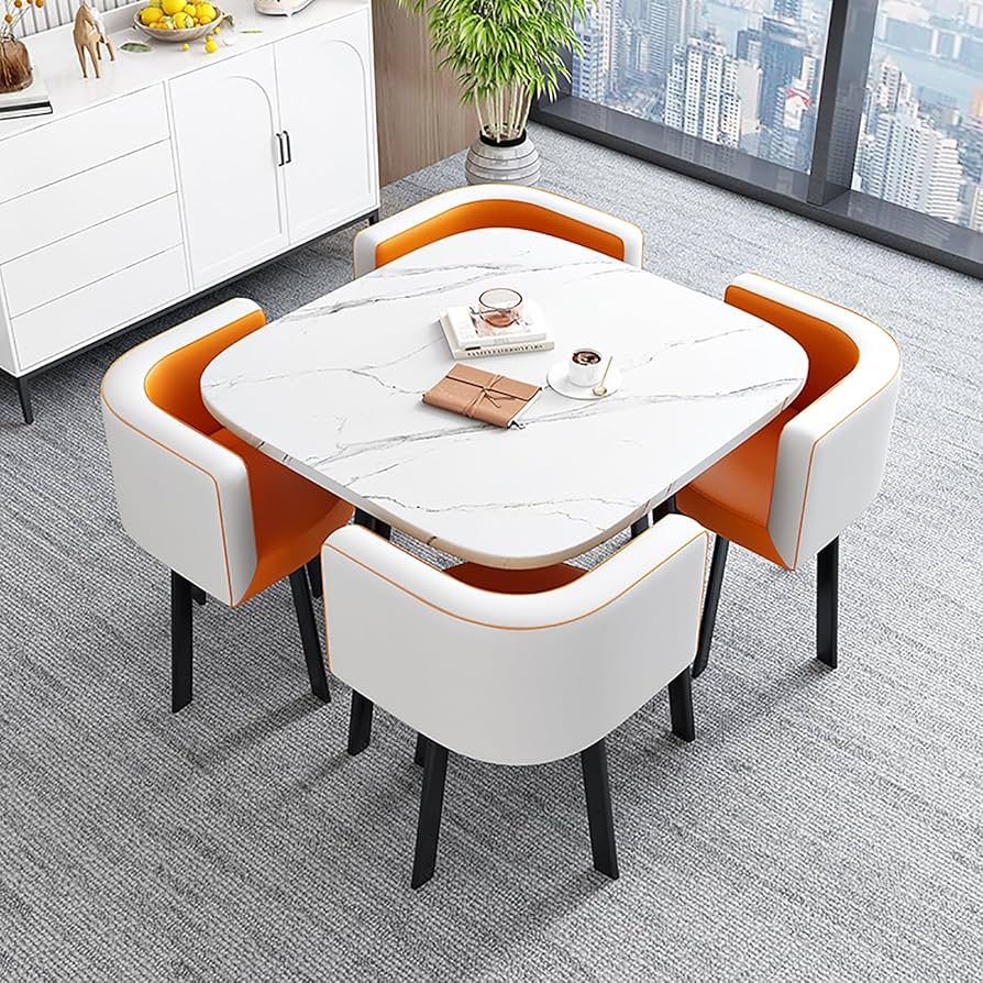 Amazon.com: Square Dining Table And 4 Chairs Set,Coffee