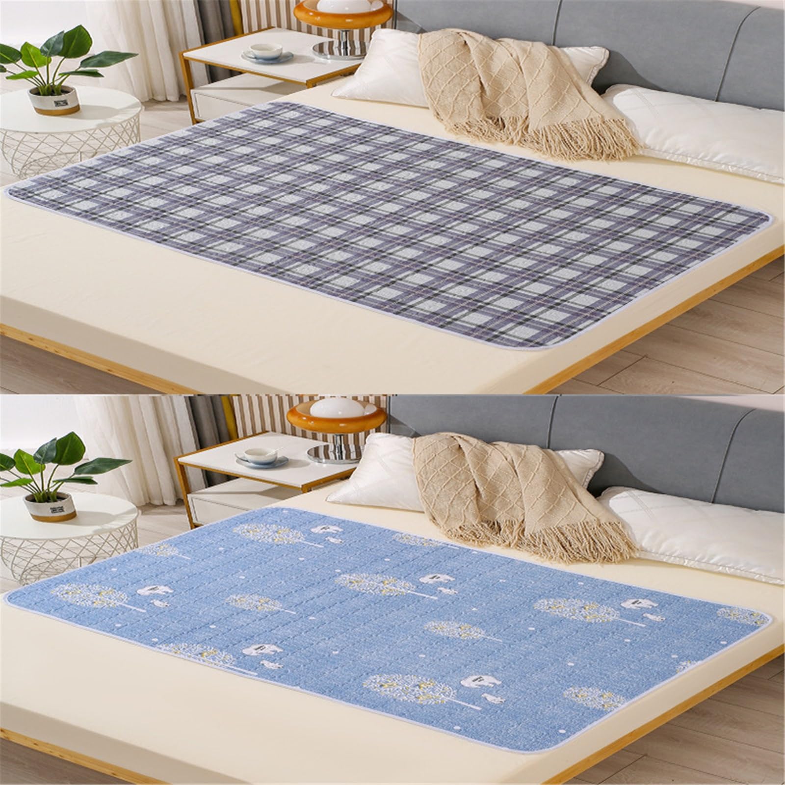 Tamaño Grande Protector Cama Reutilizables Portátiles, Empapadores Cama Adultos Lavables para Niños, Mascotas Empapador Protector de Cama a Prueba de Fugas(180x200cm,Set F)