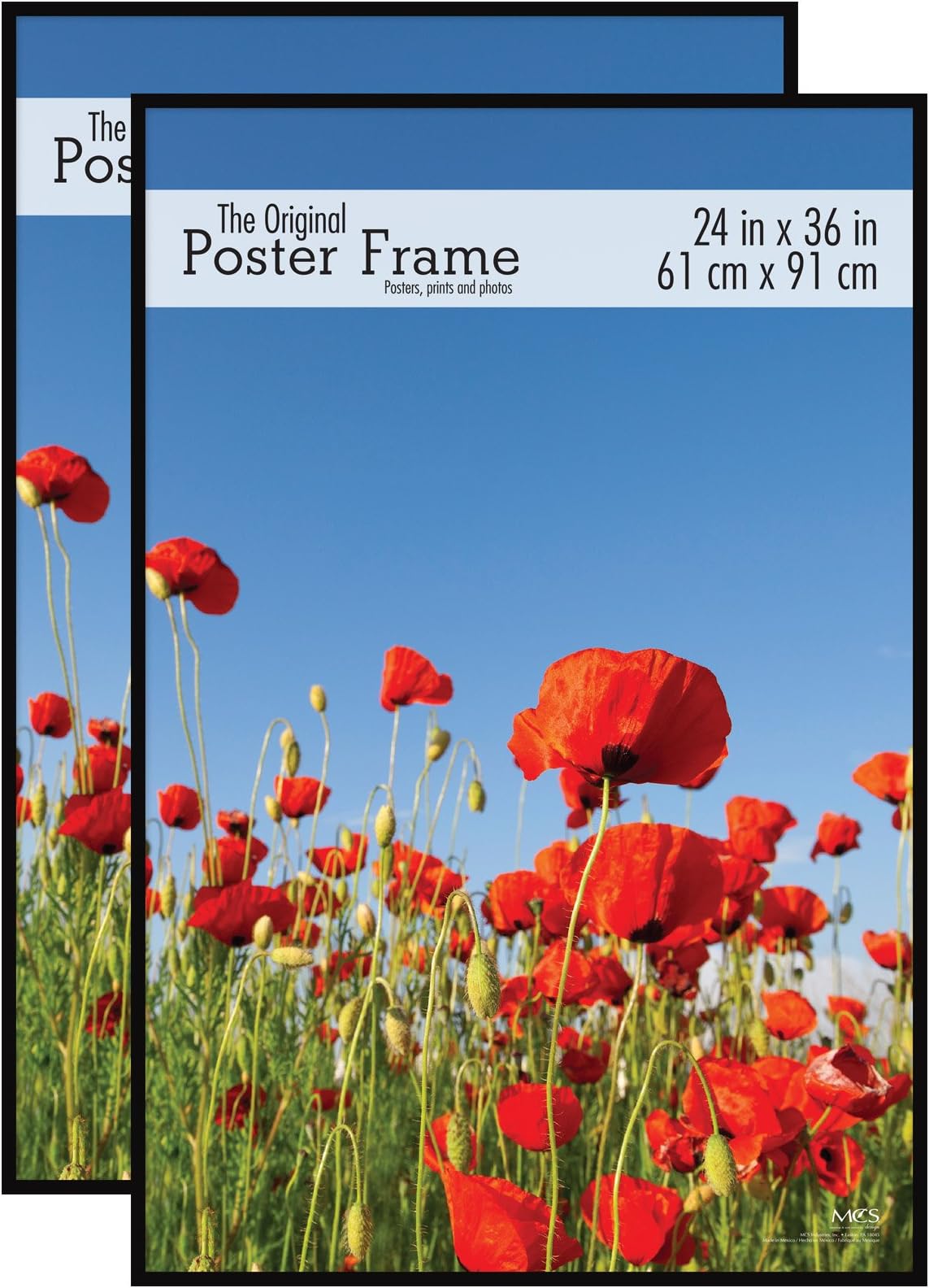 MCS Original Poster Frame, 24 x 36 Inch, Black, Set of 2 (65594)