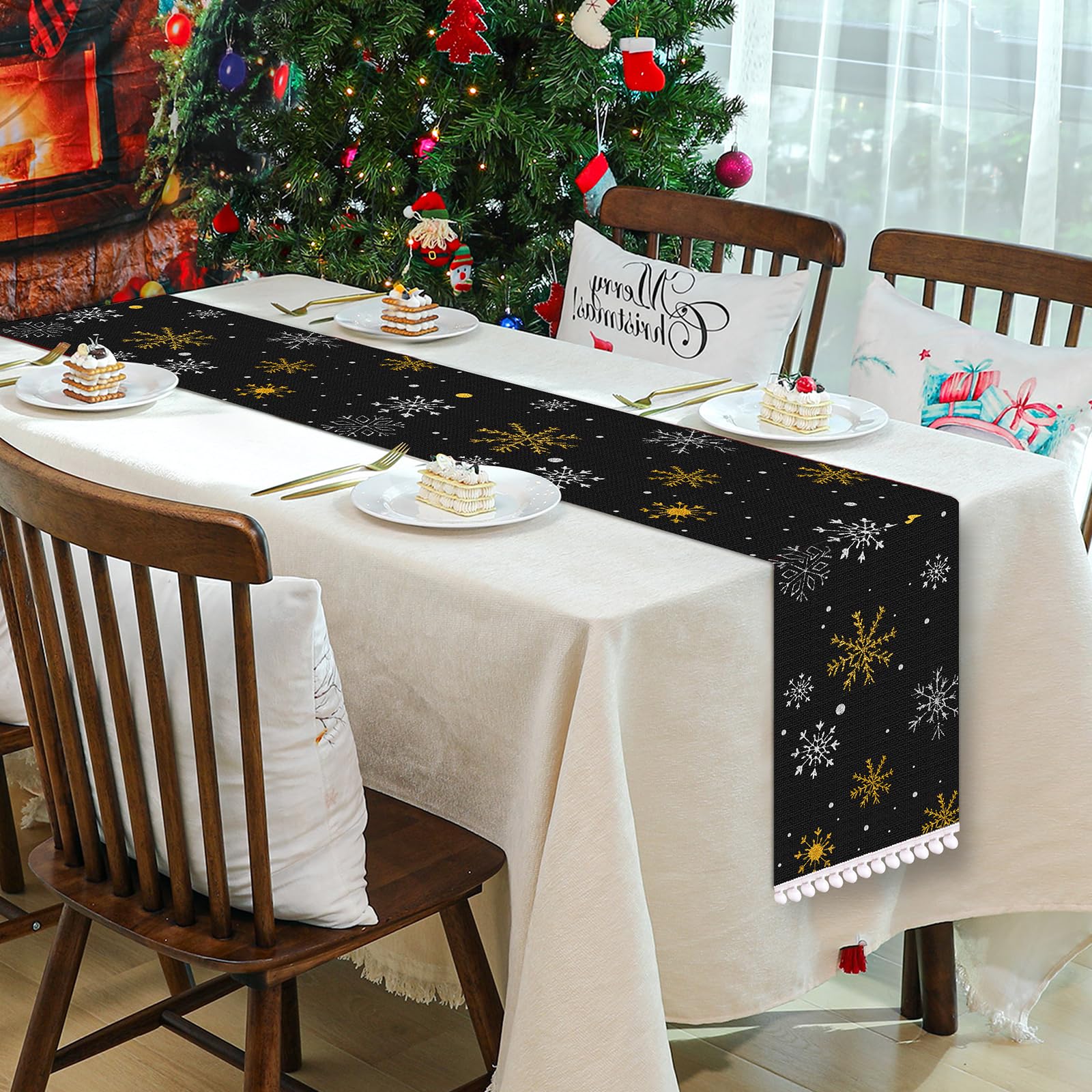 Amazon｜108インチ 黄麻布テーブルランナー XH-HJ｜テーブルランナー