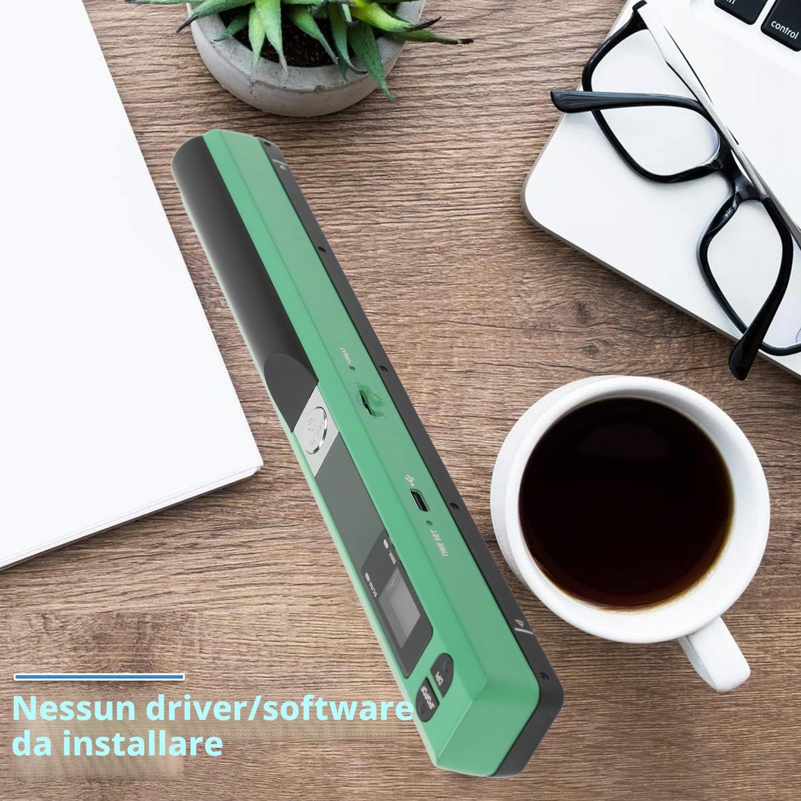 Scanner Fotografico Portatile, 3 modalità di Risoluzione, Facile da Usare, Formati di File Multipli Supportati, Ampia Applicazione, Buona compatibilità (GREEN)
