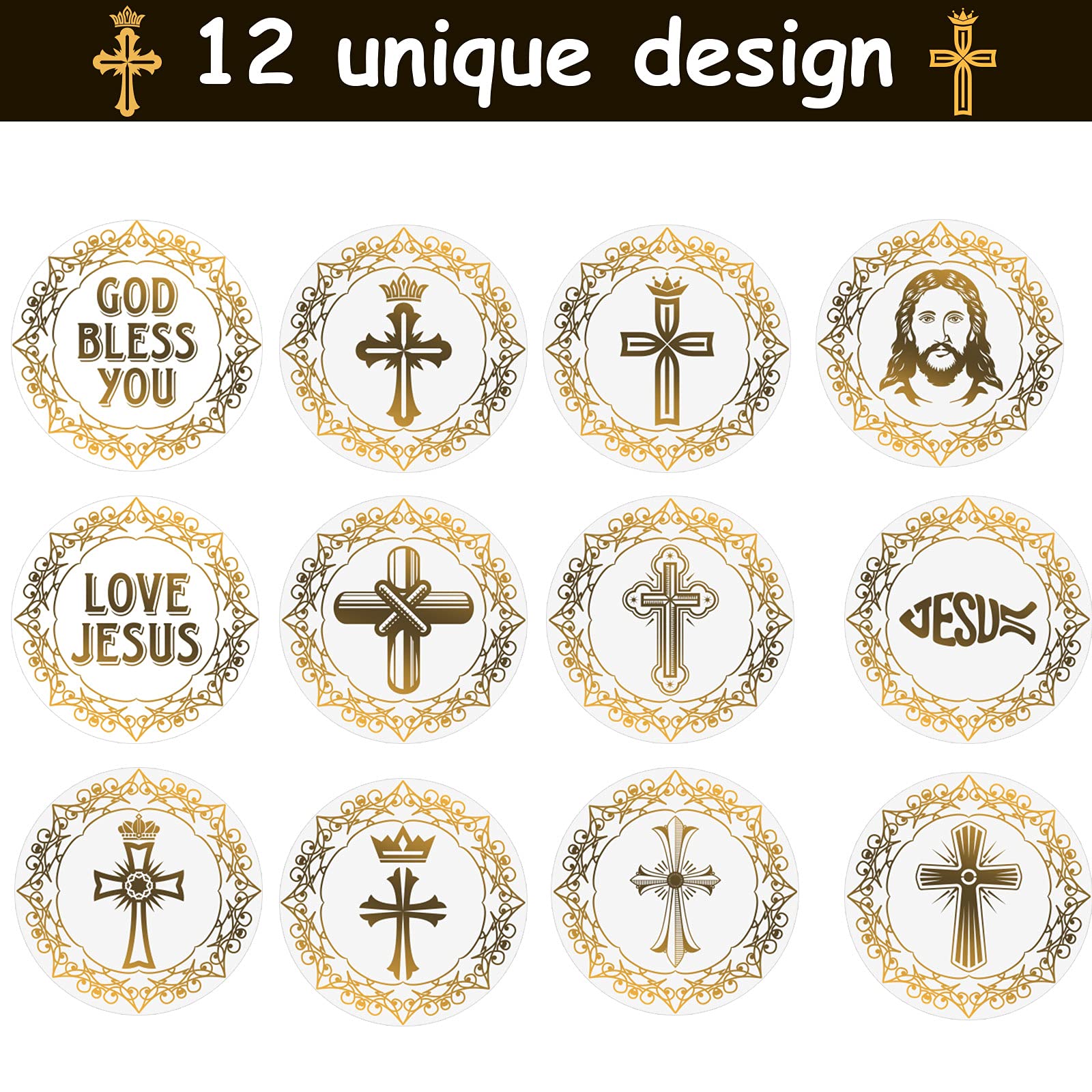 Vinyl Religious Décor Decals, Stickers & Vinyl Art Gold Religious Cross ...