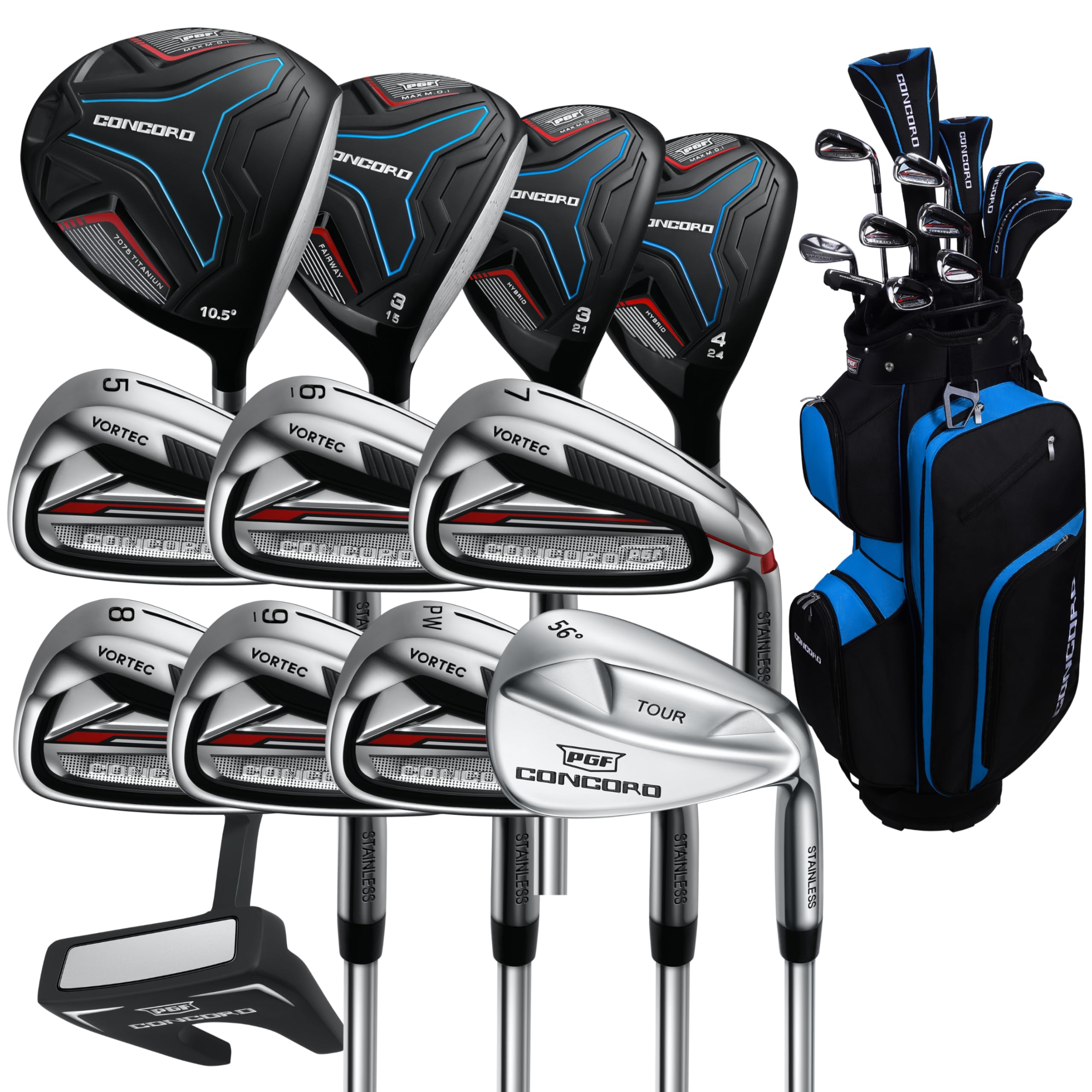 PGF Golf Men's Complete Golf Club Package Set
