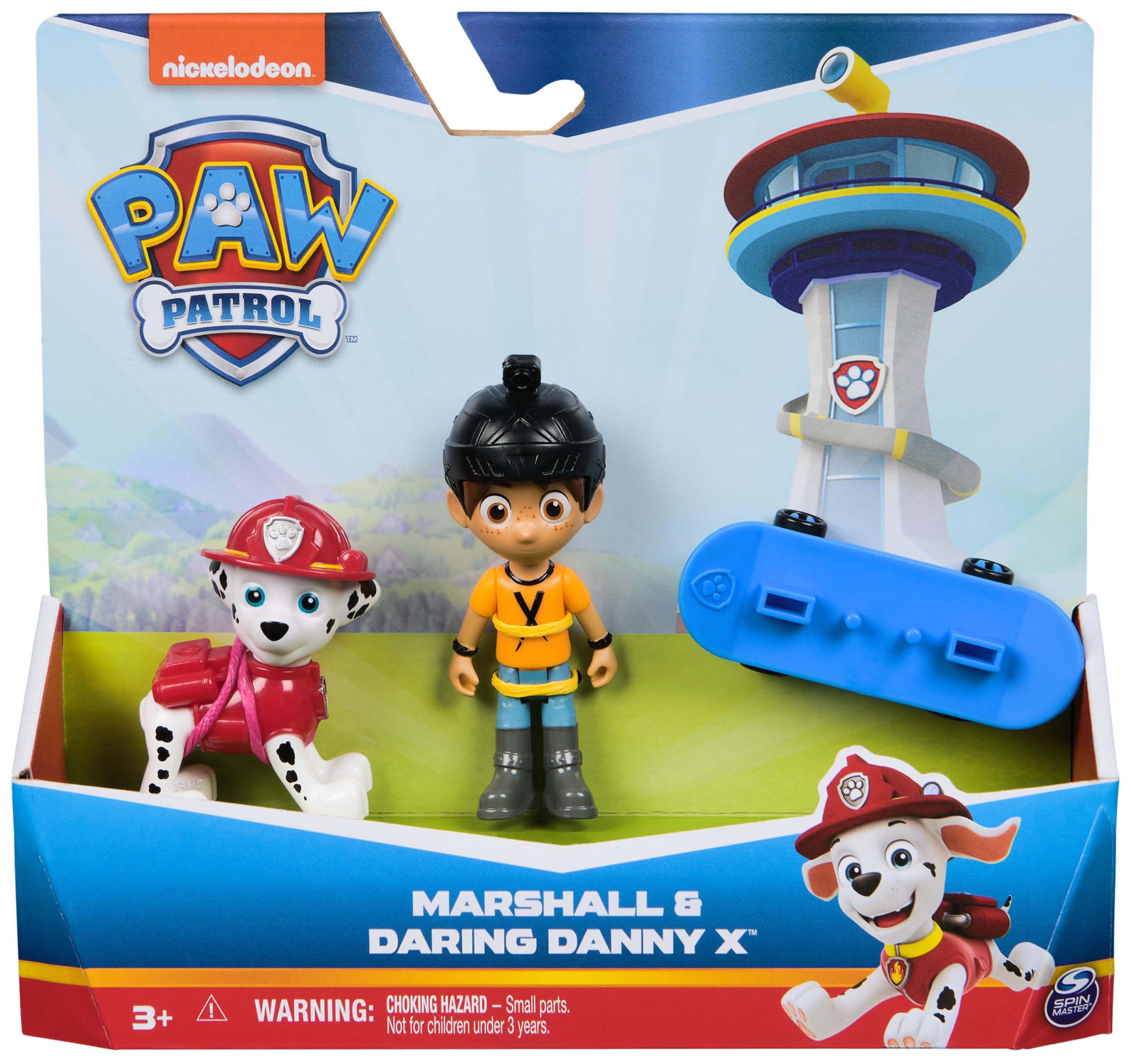 Paw Patrol Marshall and Daring Danny X Figures set with Skateboard, Kids Toys for Boys and Girls Aged 3 and Up - Image 2