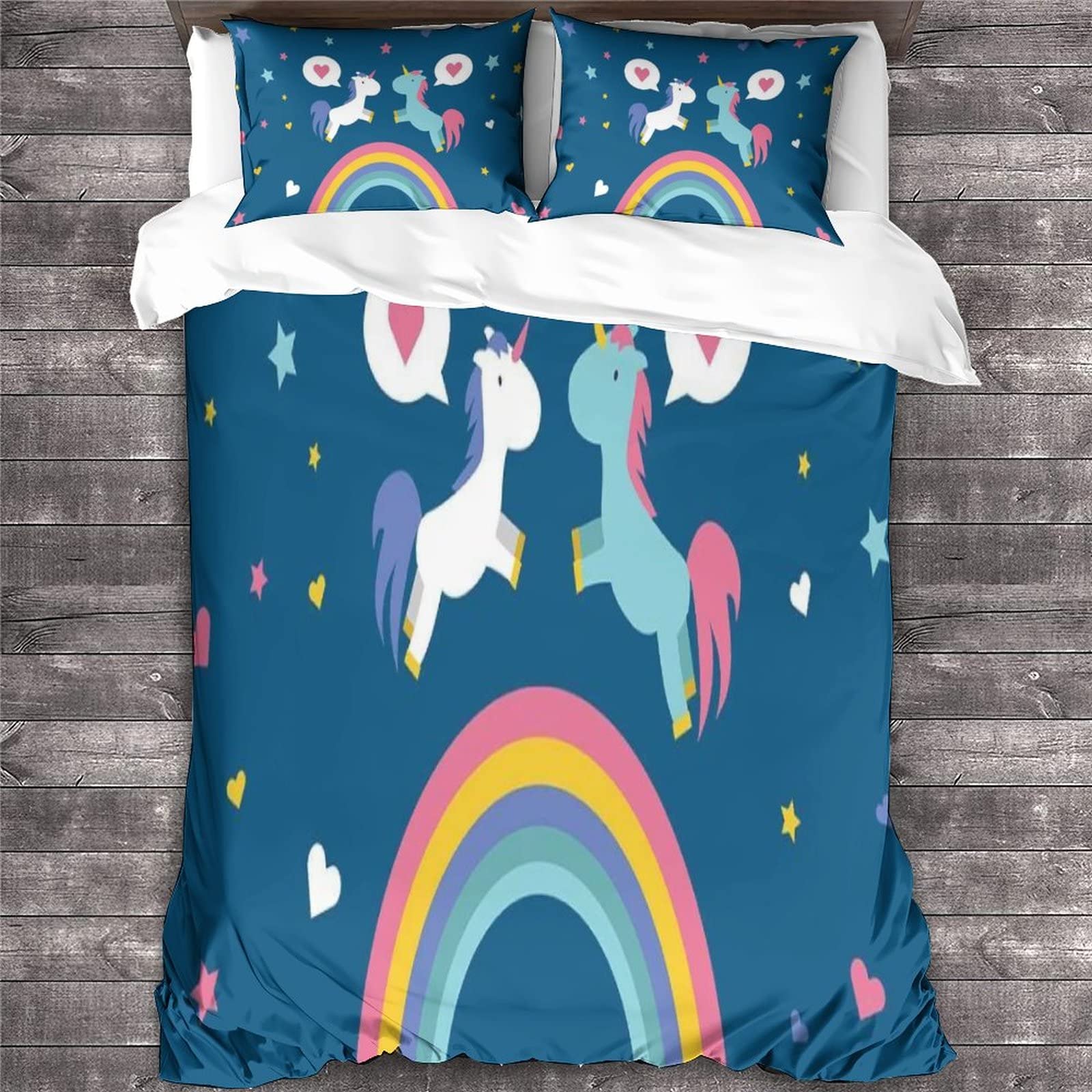 Housse de couette licorne pour chambre d'enfant et ado grand lit