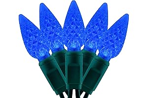 Showhome Christmas Lights: Blue C6 LED Strawberry String Lights