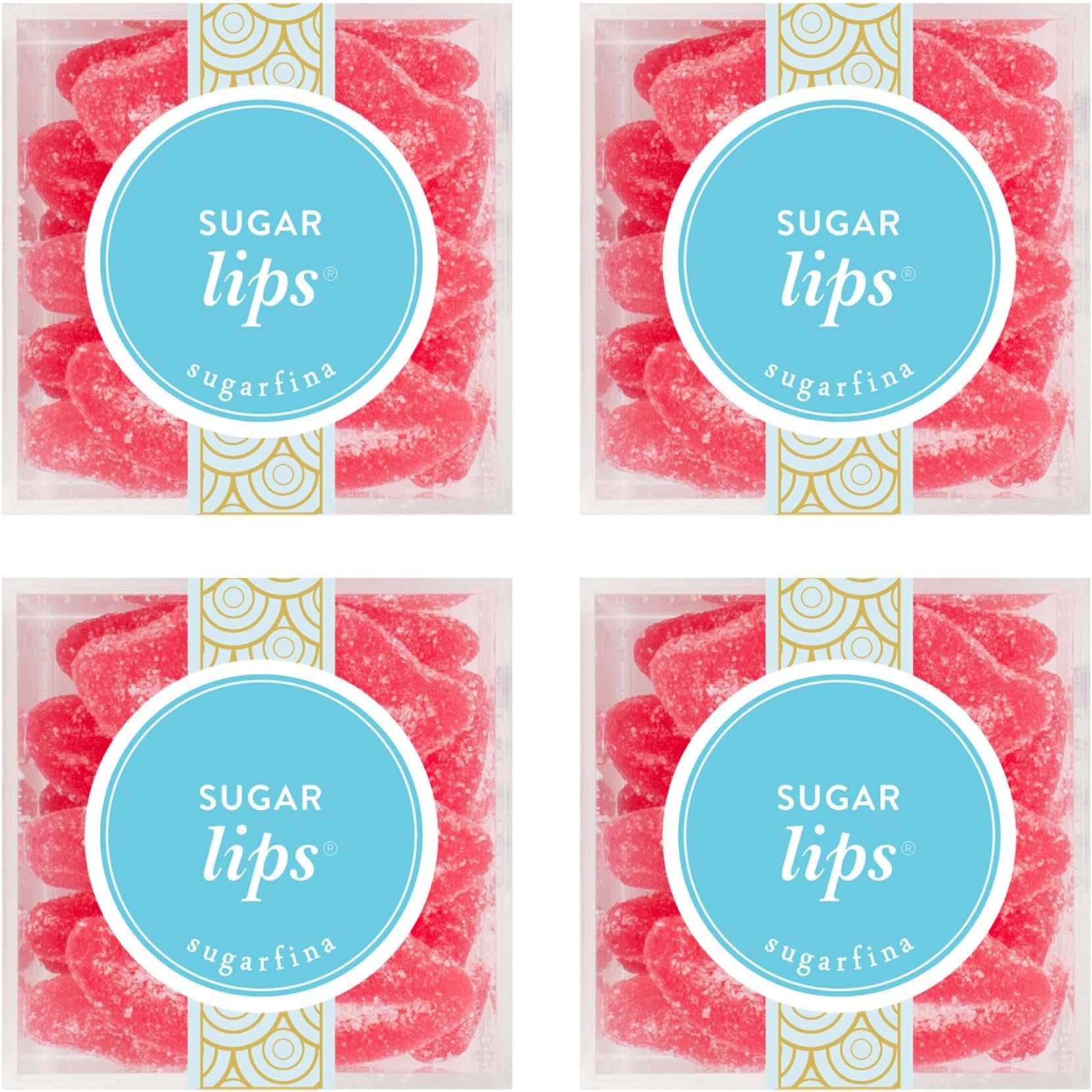 Sugarfina Sugar Lips Small Candy Cube, Gummies, 3.2 oz, 4 Count