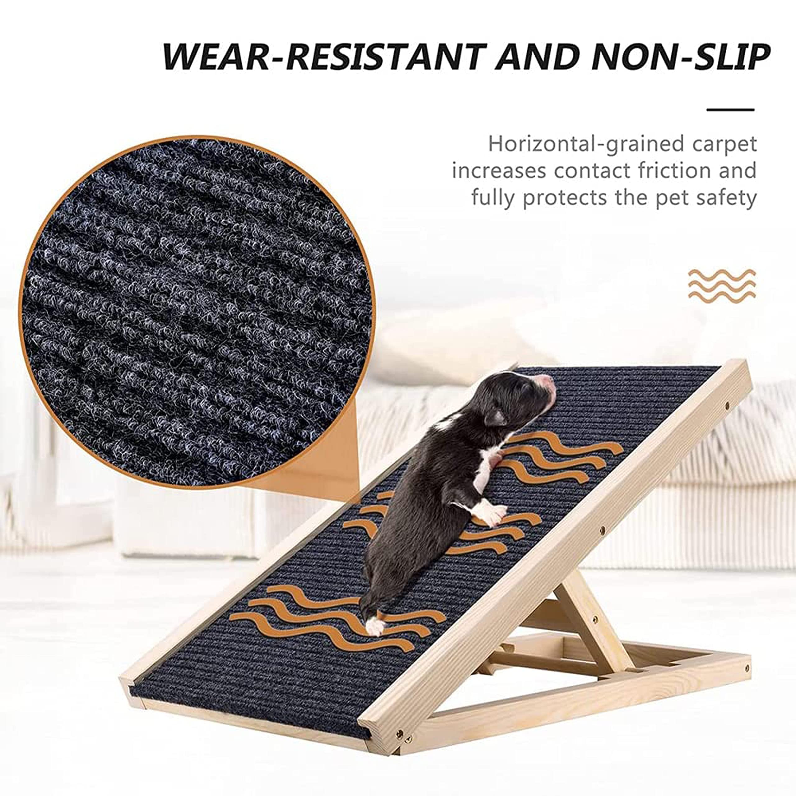 Rampe pour Chiens Pliable Escalier en Bois Réglable en Hauteur Antidérapante 150 kg