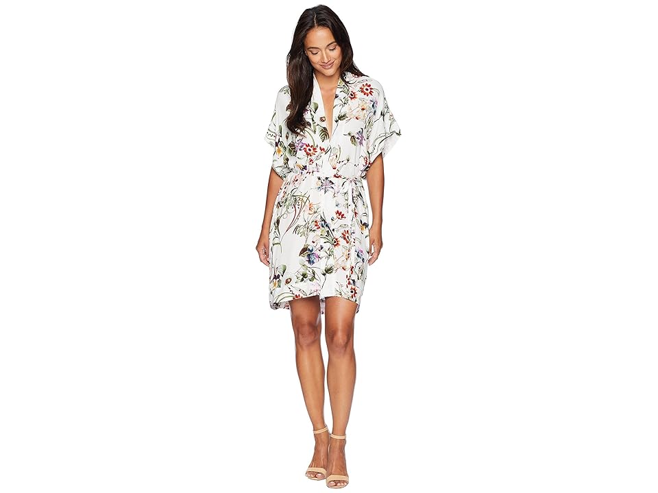 

American Rose Aimee Kimono Dress (Cream/Multi) Women's Dress
