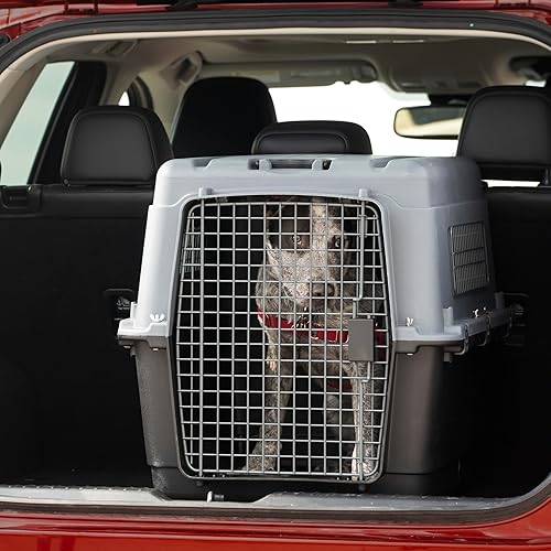 Miniatura 7 de SportPet Designs Jaula de perro de viaje de puerta de alambre aprobada por aerolíneas de plástico, grande