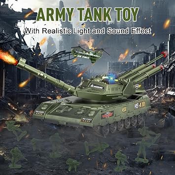 Army Tank Toys for Boys 3 4 5 6 7 8 Years Old, Military Toys Playset with 6 Mini Die-Cast Cars Helicopter & 10 Army Men Toy Soldiers, Kids Christmas Birthday Gifts Present for Boys Age 3+