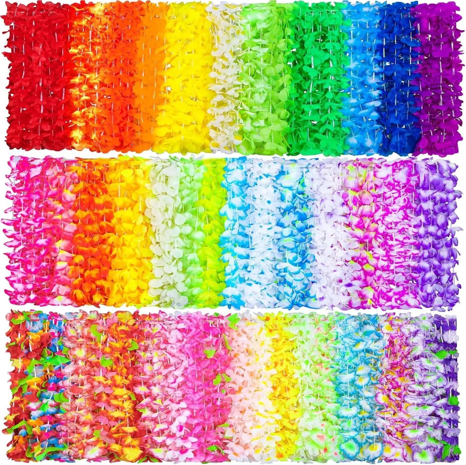 Hawajska garlanda, Naszyjnik Hawajska Girlanda Kwiatowa Lei Wielokolorowy 36-200szt(200pcs)