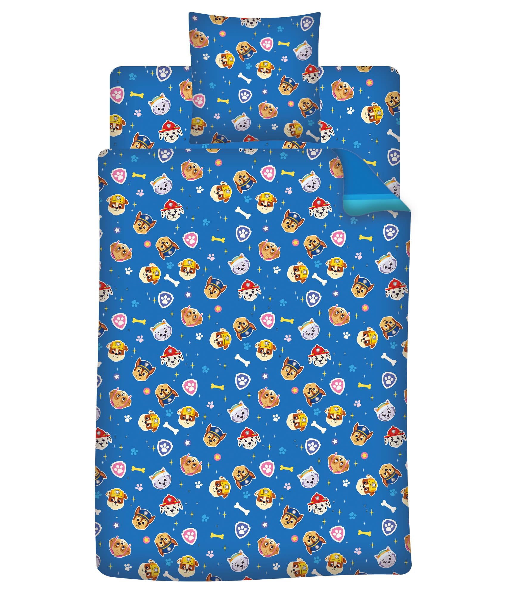 Paw Patrol 3 Piezas Funda Nórdica Cama 90 140x200 + Funda 63x63 + Bajera | Funda nórdica + bajera 90x190 | Microfibra Oeko-Tex secado rápido | Chase Marcus Skye Nickelodeon | 3-8 | Idea regalo