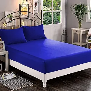 Elegant Comfort 1500 Premium Hotel Quality 1-Piece Fitted Sheet, Softest Quality Microfiber - Deep Pocket up to 16 inch, Wrinkle and Fade Resistant, Queen, Royal Blue