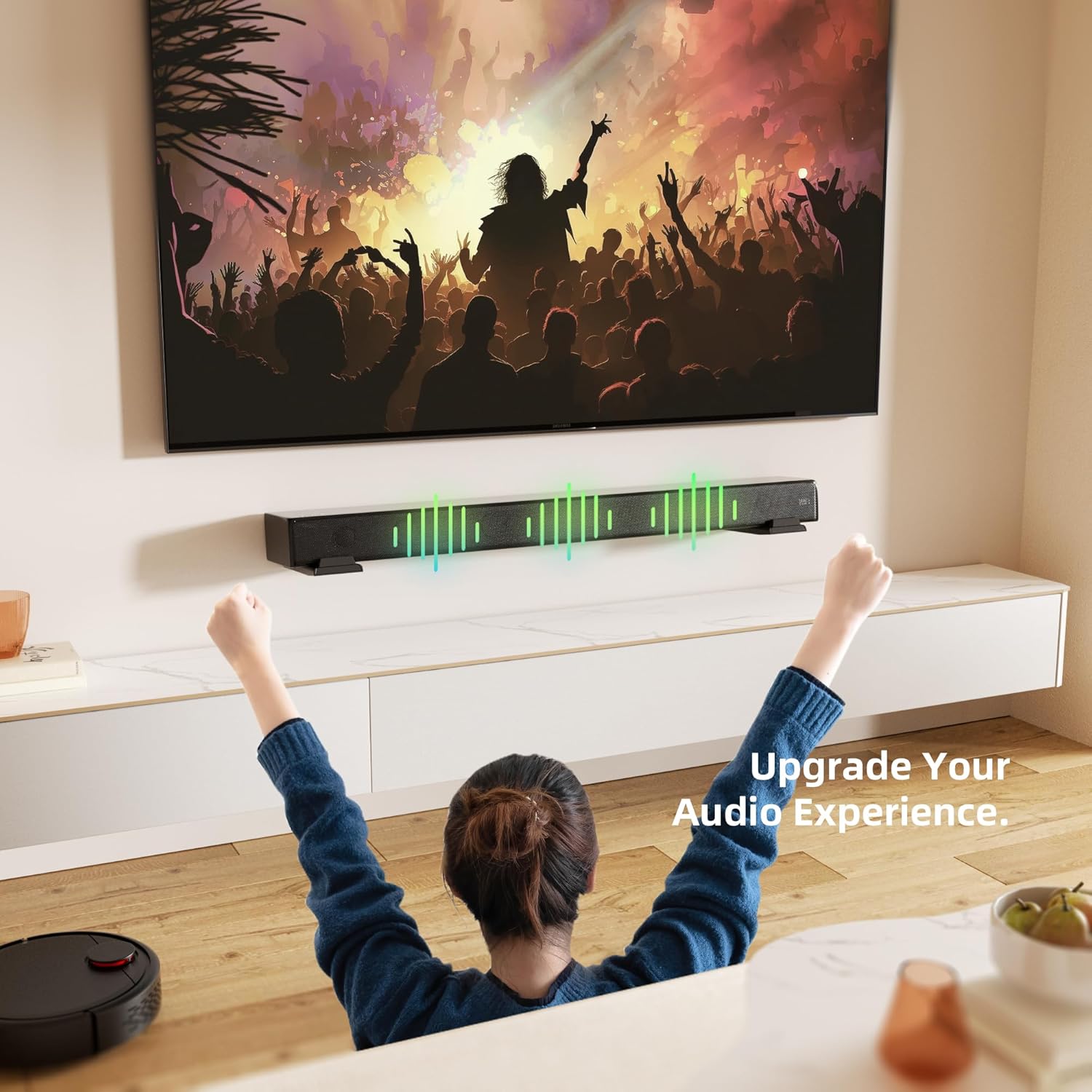 ELETIUO Soundbar Wall Mount Bracket for Samsung, LG, Sony, JBL, Vizio, Sonos and More, Depth Adjustable 3.5”-6.1”, Soundbar Shelf Under TV, Black - Image 3