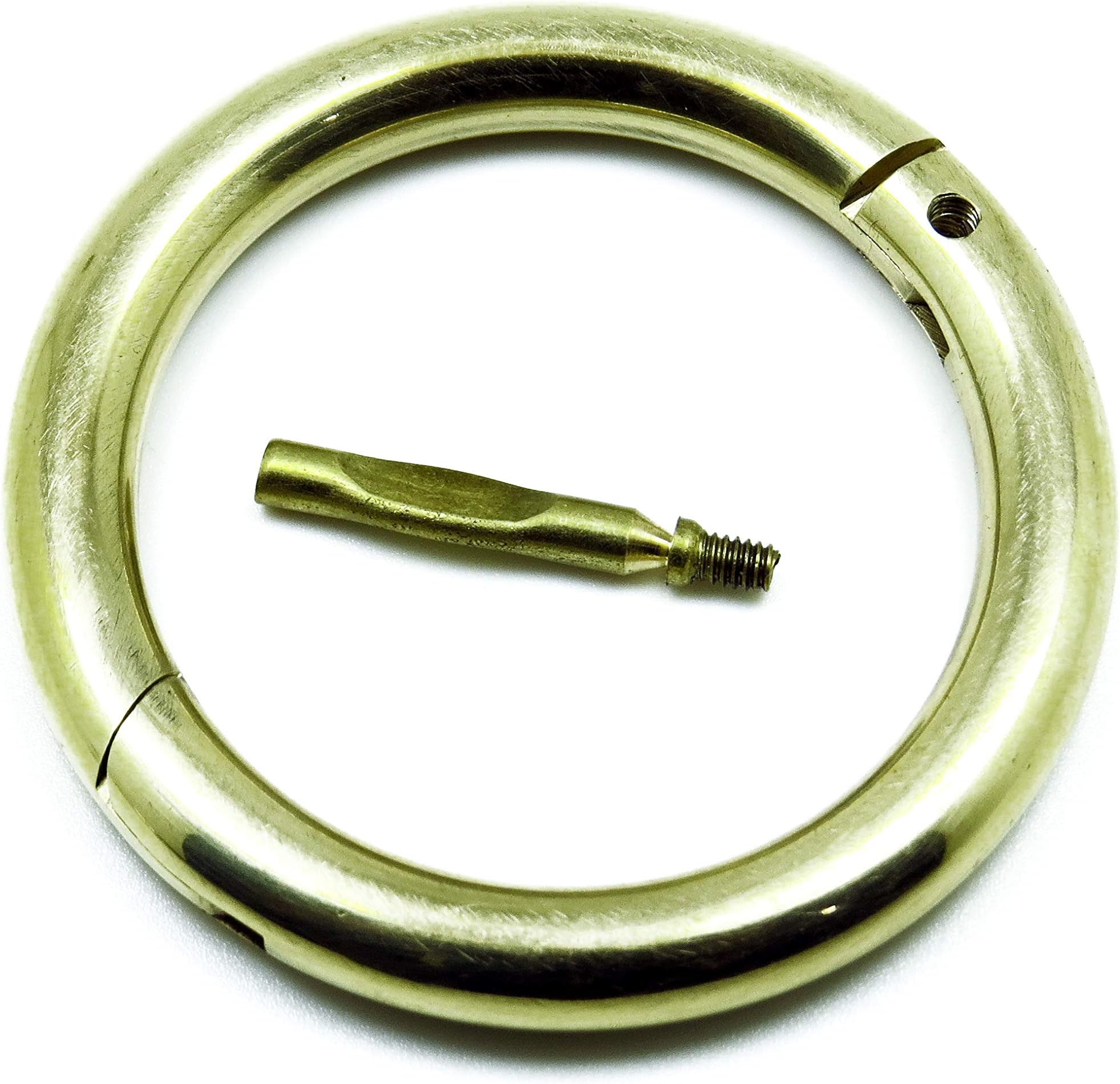 Superior Bull Nose Ring 2.5" + Screw Brass Cattle Cow Veterinary Instruments (1)