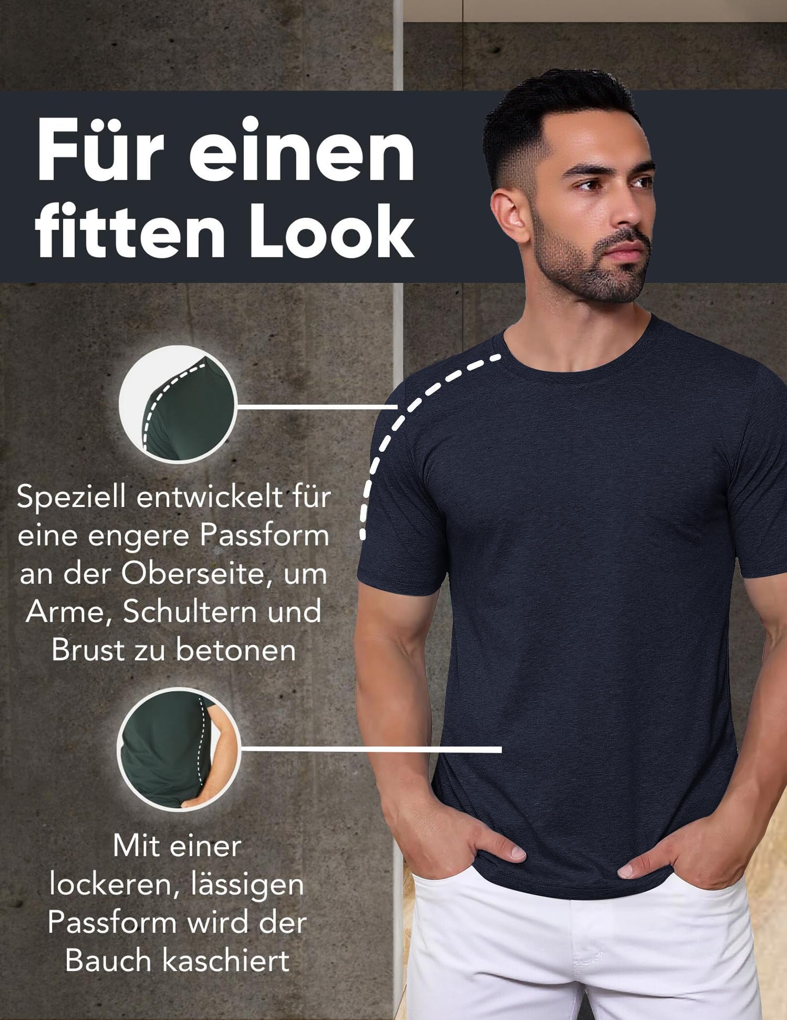 Tshirt Herren Baumwolle T-Shirt 5er Pack 4er 3er T Shirt Set Oversize Shirt Rundhals Casual Basic T Shirts Sommer Kurzarm T-Shirts Activewear Tshirts Männer Tops Shirt Alltag Wandershirt Laufshirt