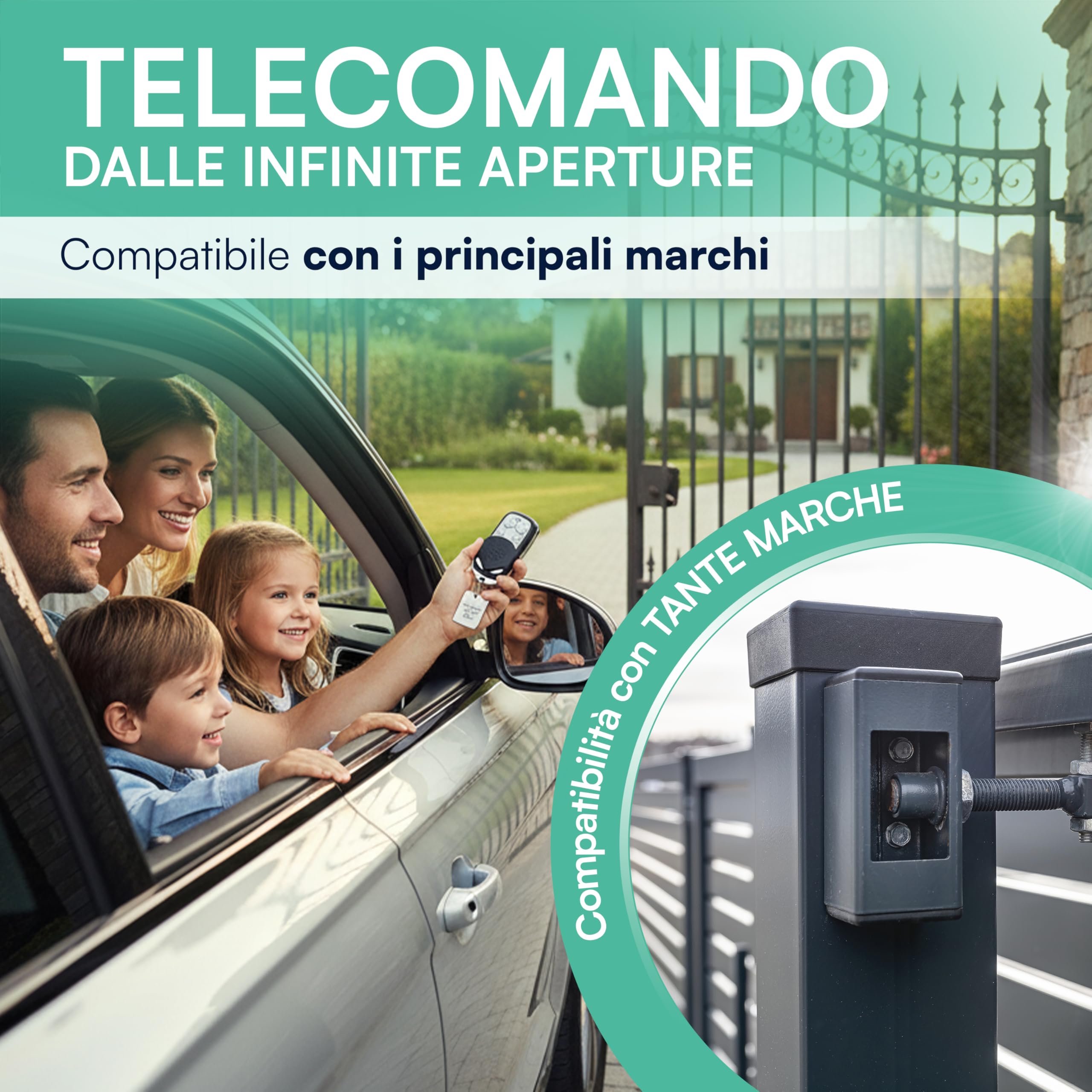 TEMPO DI SALDI 10x Telecomando Cancello Universali frequenza 433,92 MHz a Codice Fisso, Apricancello Universale facile da programmare e da usare