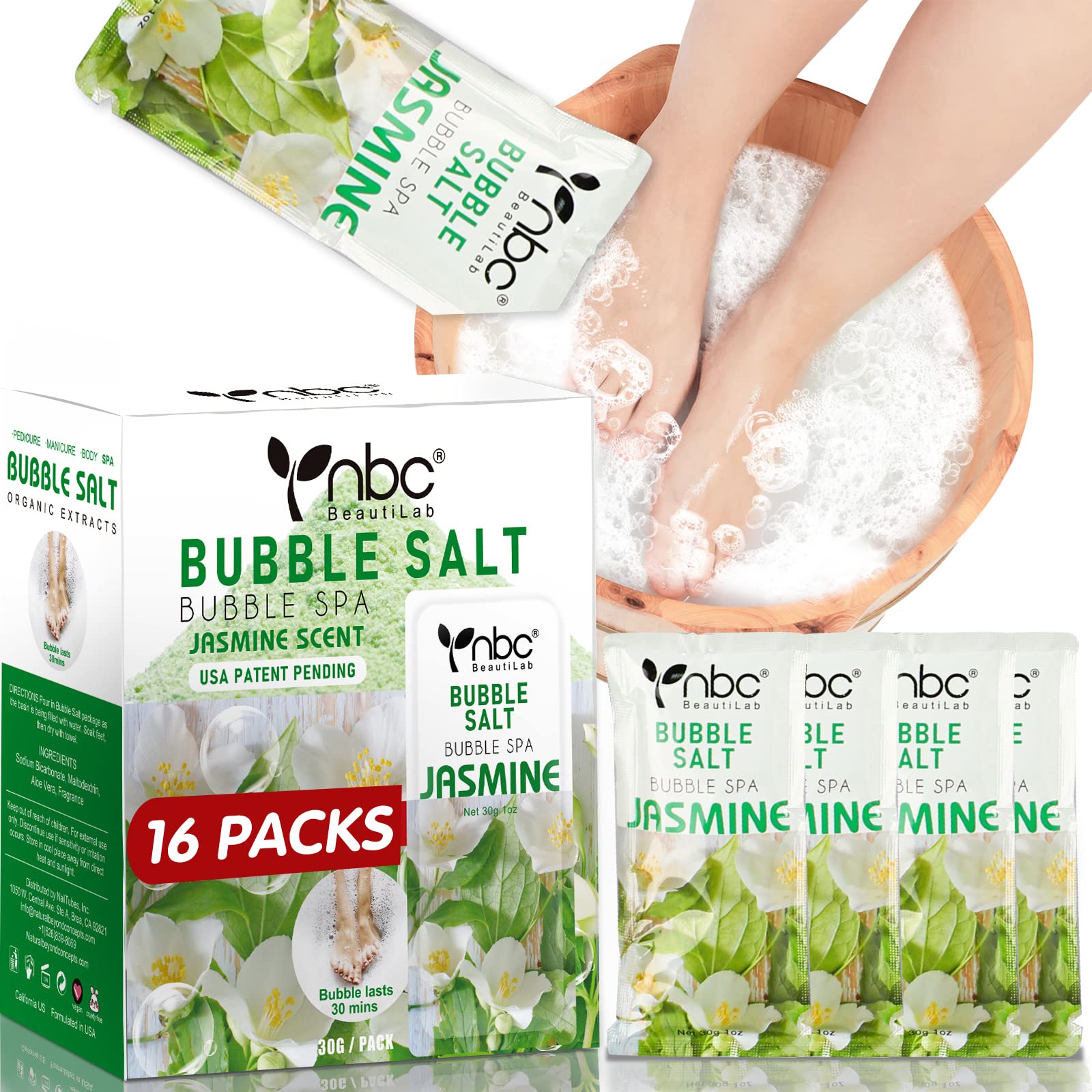 nbc BeautiLab Pedicure Foot Soak, Foot Spa Soak, Pedicure Kit, Bubble Foot Bath for Tired & Dry Cracked Feet, Athletes Feet, Odor Foot and Softens