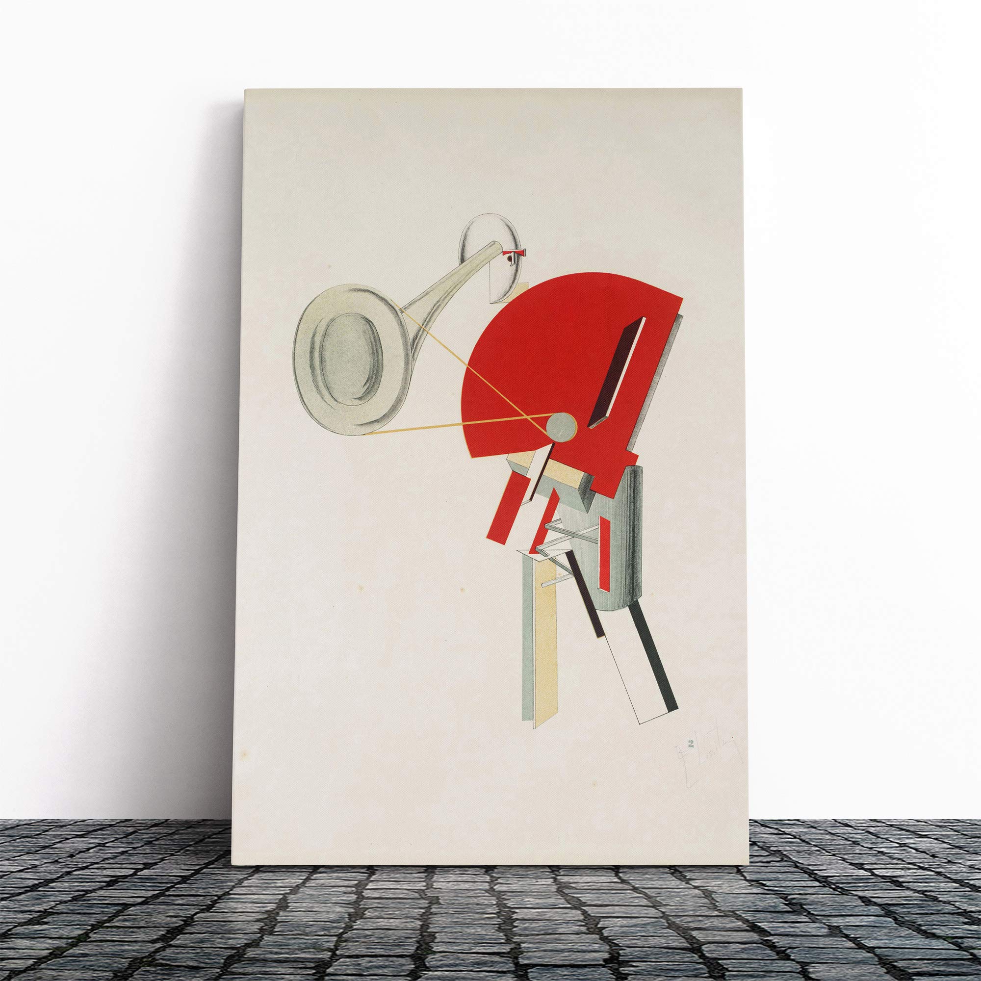 El Lissitzky Announcer Canvas Print | Gallery Wrapped 30mm Frame Wall Art | 30x20 inches | Ready to Hang | Modern Picture | Living Room Bedroom Lounge Office