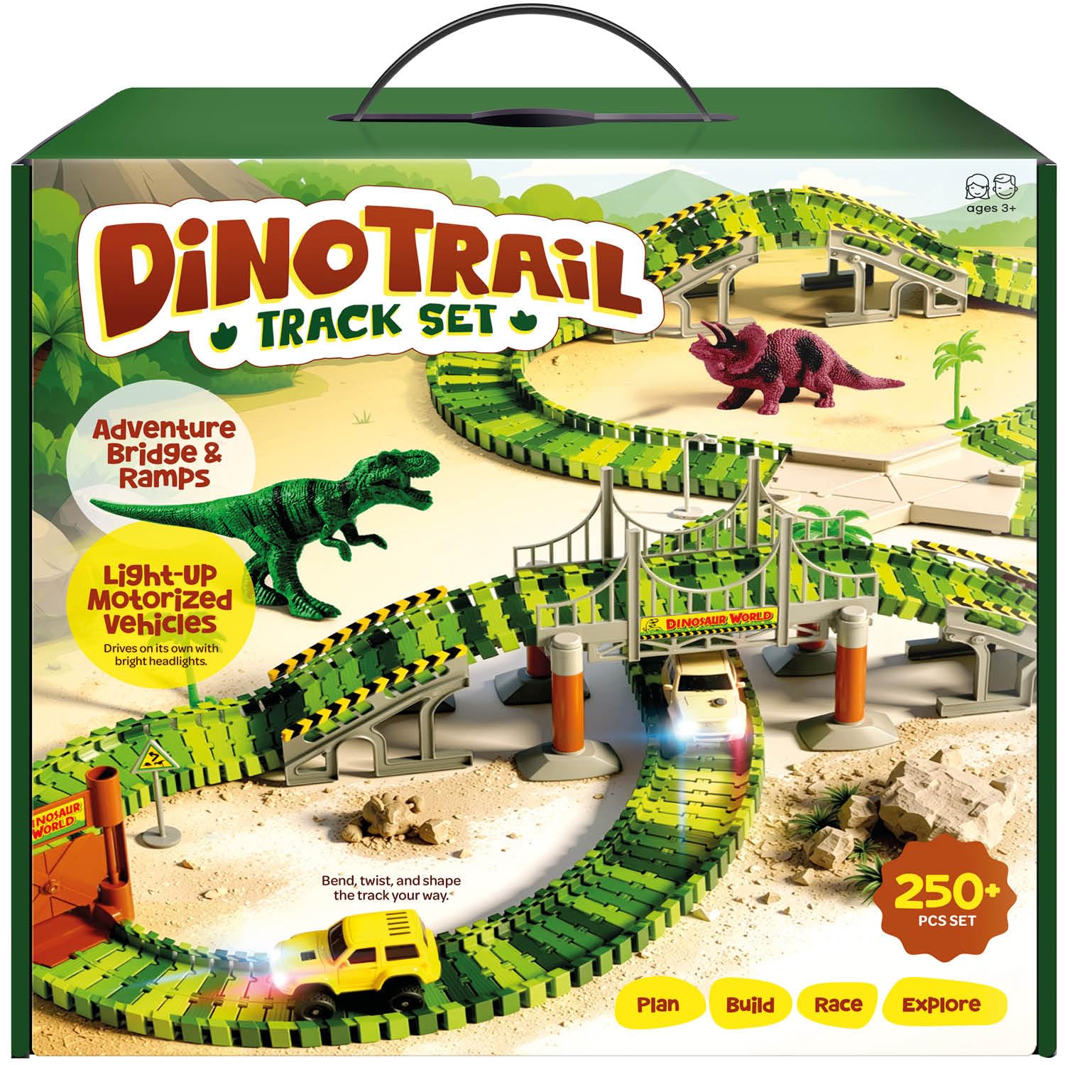 Dinosaur Car Race Track - Kids Birthday Gift -1