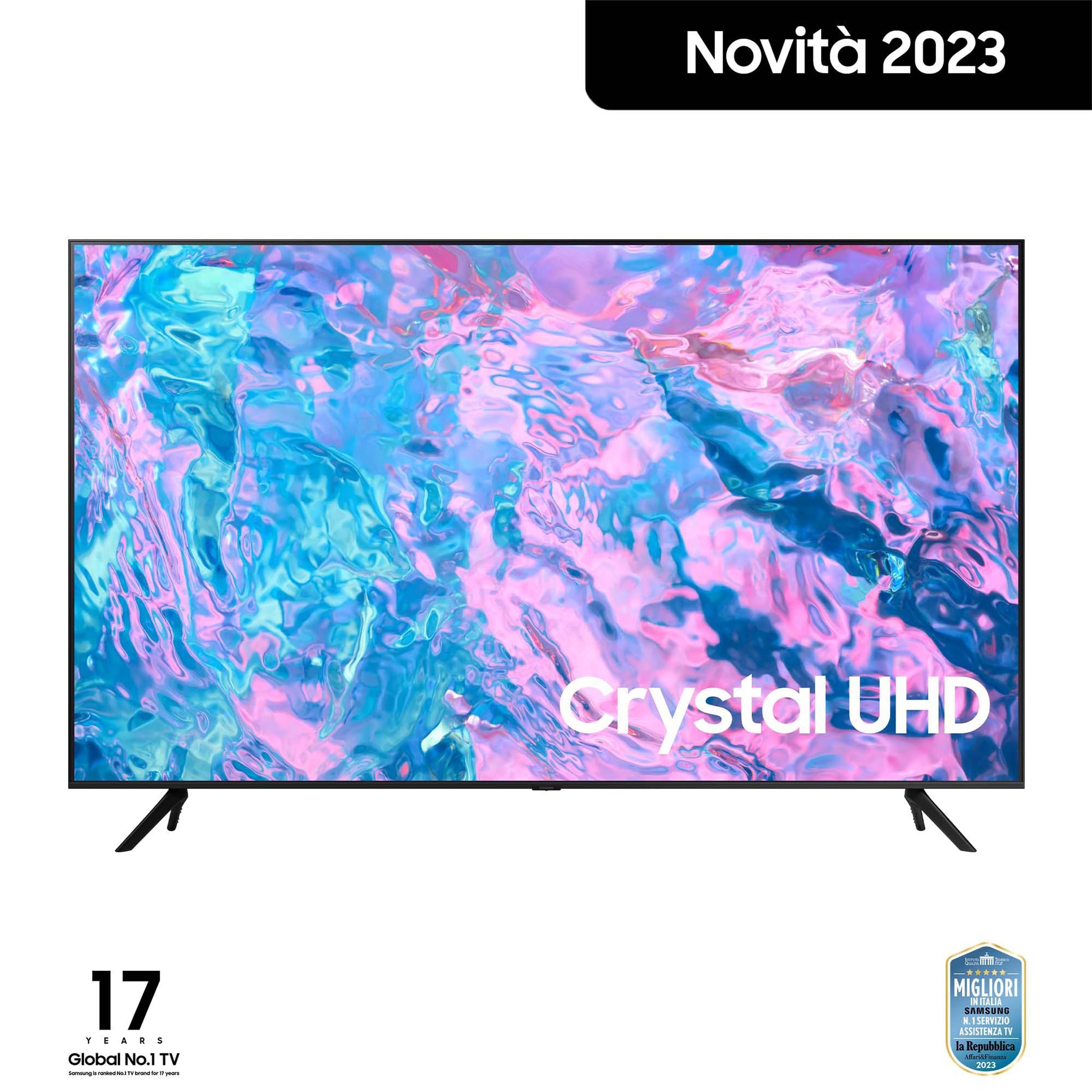 Samsung TV UE85CU7190UXZT Crystal UHD 4K, Smart TV 85" Processore Crystal 4K, HDR, OTS Lite, Slim Look Design, Compatibile con Bixby, Alexa e Google Assistant, Black 2023