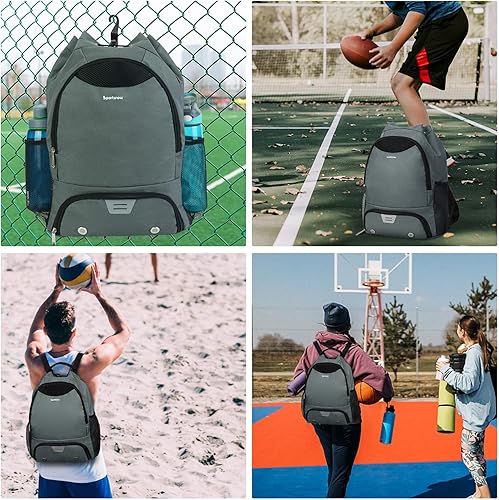 Miniatura 8 de Mochila con cordón, mochila de baloncesto de fútbol con compartimentos para zapatos y pelotas y bolsa de gimnasio para hombres y mujeres