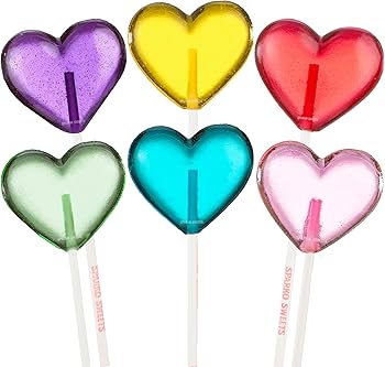 Amazon.com : Rainbow Mix Heart Lollipops, 2