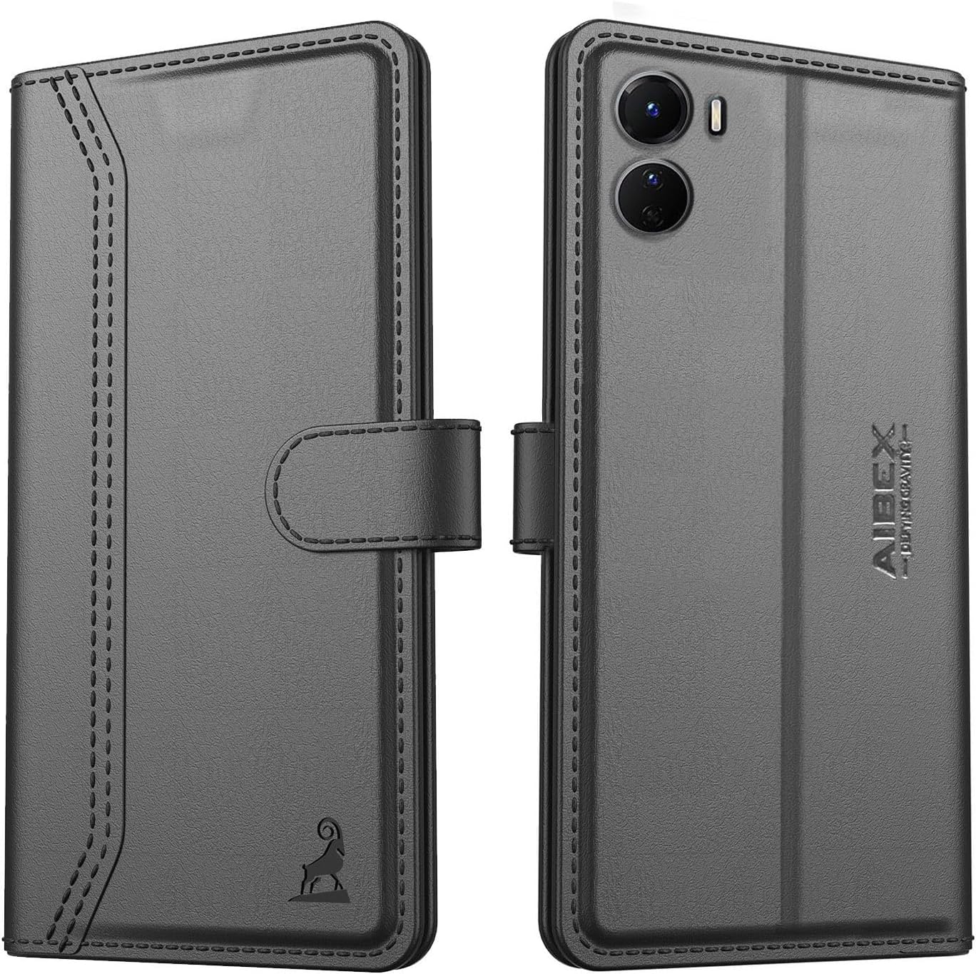 AIBEX ® Vivo T2x 5G / Vivo Y56 5G / Vivo Y16 Flip Cover Leather Finish