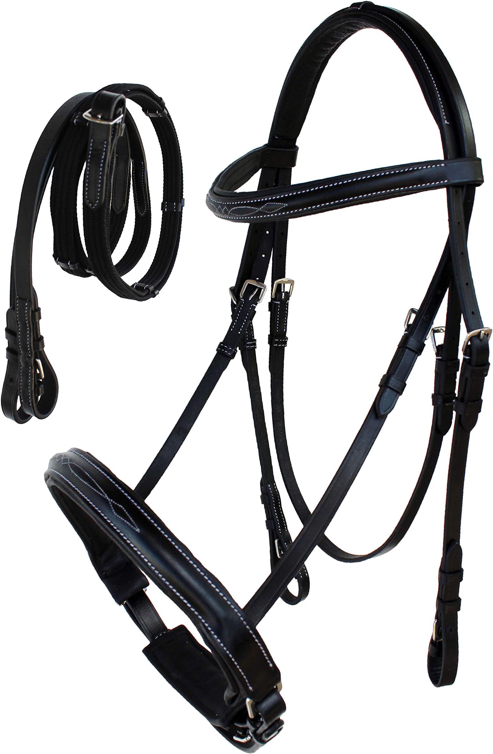 CHALLENGER Horse English Brown All-Purpose Trail Pleasure Leather Bridle Reins 805EB02