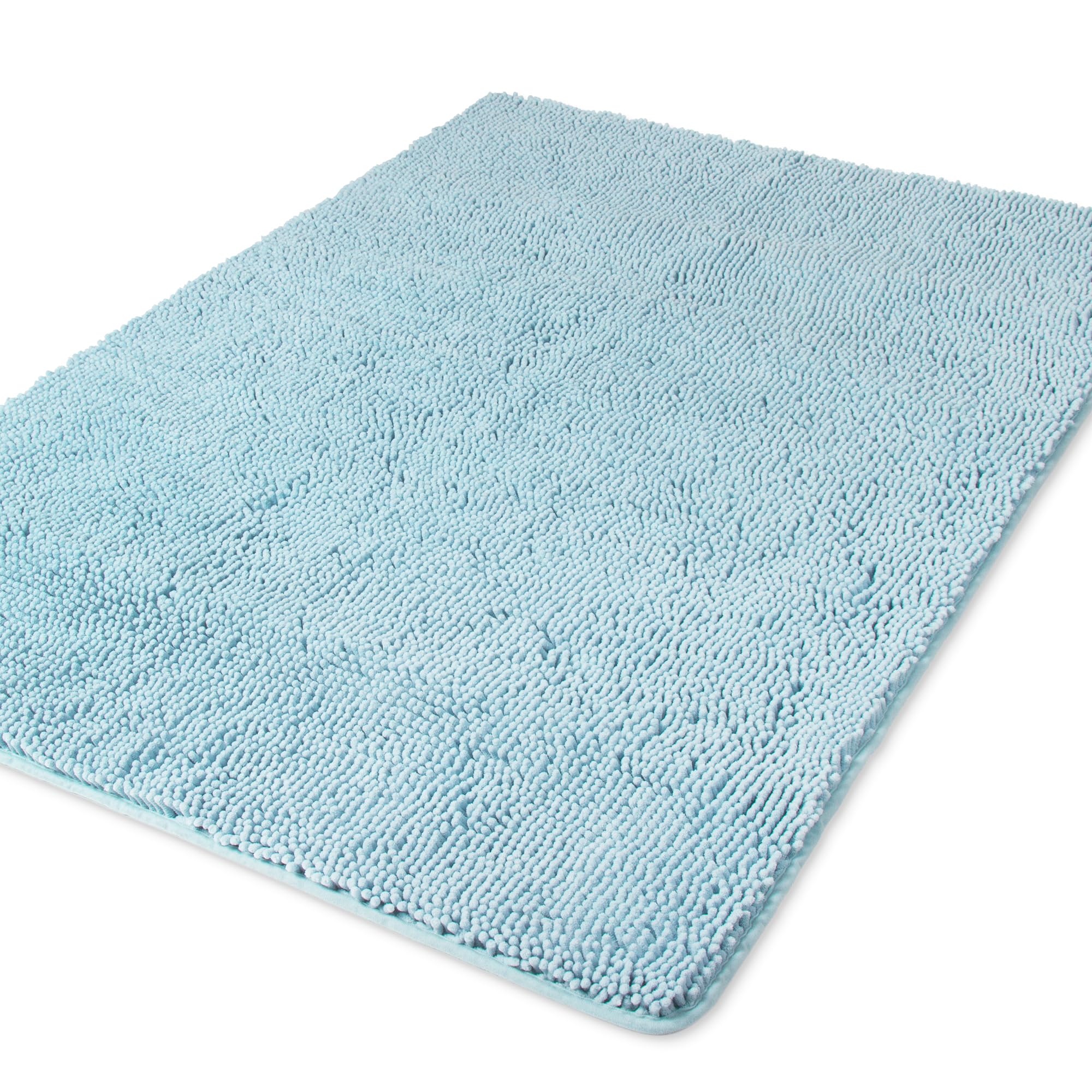 Yeaban Chenille Baby Blue Bathroom Rug 40"x60",Non-Slip Rubber Backing — image 1