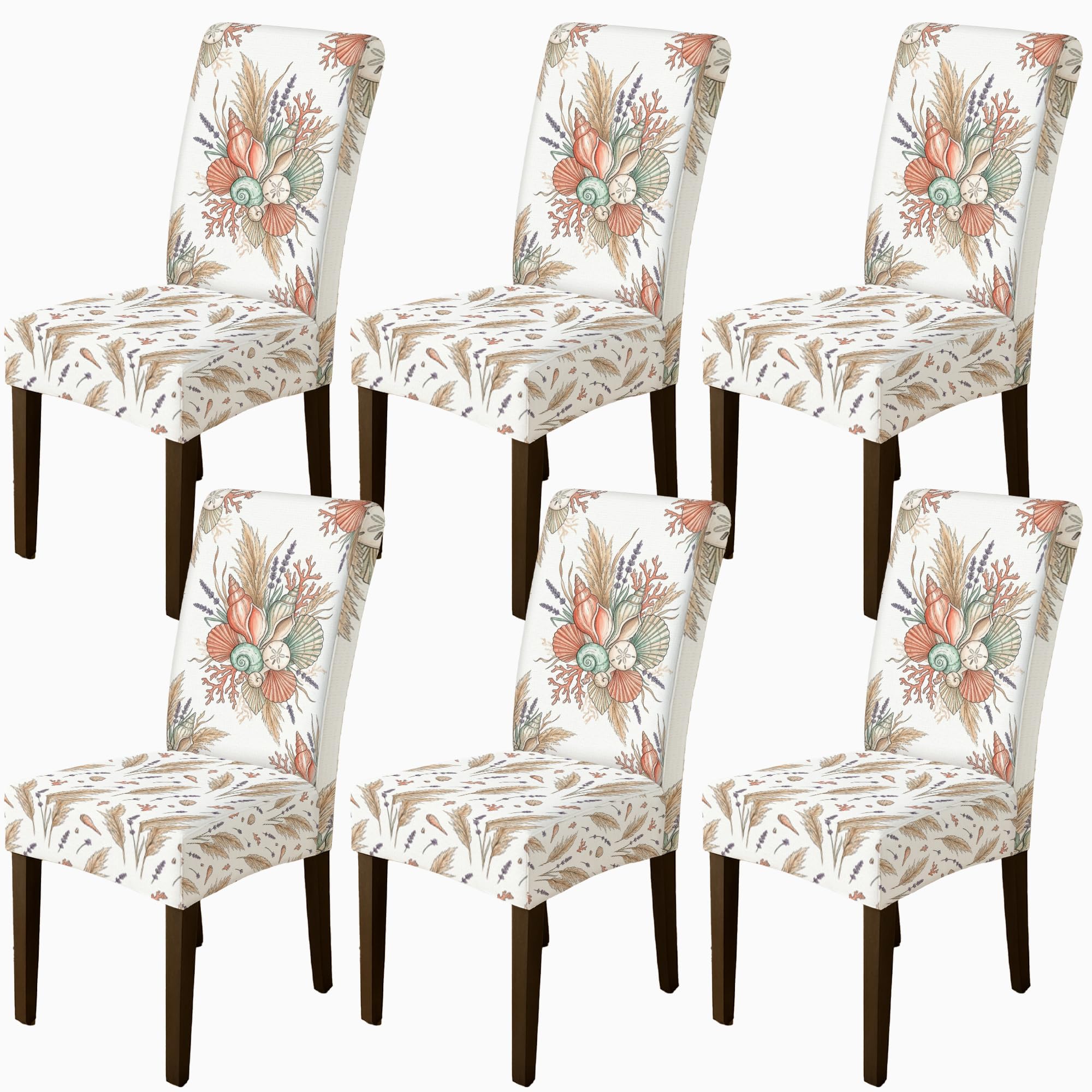 Housse de chaise de salle à manger lot de 6 blanche, revêtement élasthanne extensible pour fête
