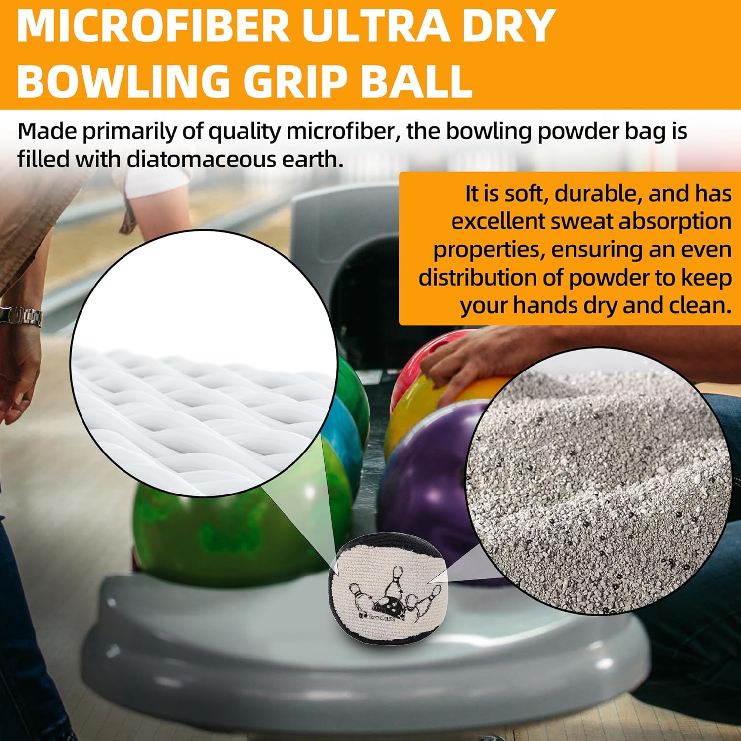 TonGass Bowling Basics Accessories Set, Microfiber Bowling Ball Seesaw Towel, Bowlings Cleaner Spray and Thumb Saver Protector (Right) Kit, Microfiber Ultra Dry Grip Balls, Bowlings Rotating Ball Cup