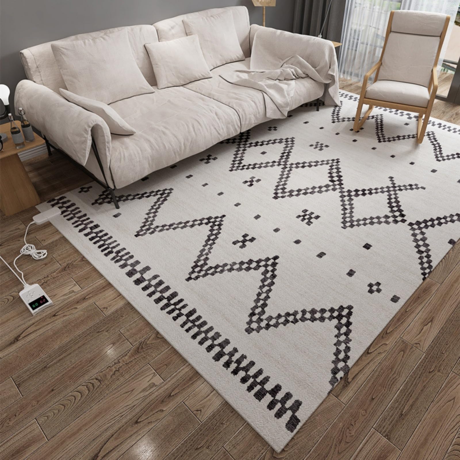Dalumian Graphene Electric Heating Carpet, Heating Pad for Bathroom Rugs, Portable Heated Floor Mat, Adjustable Temperature, Indoor Floor Heater for Office Living Room Yoga Room(F,50 * 90cm)