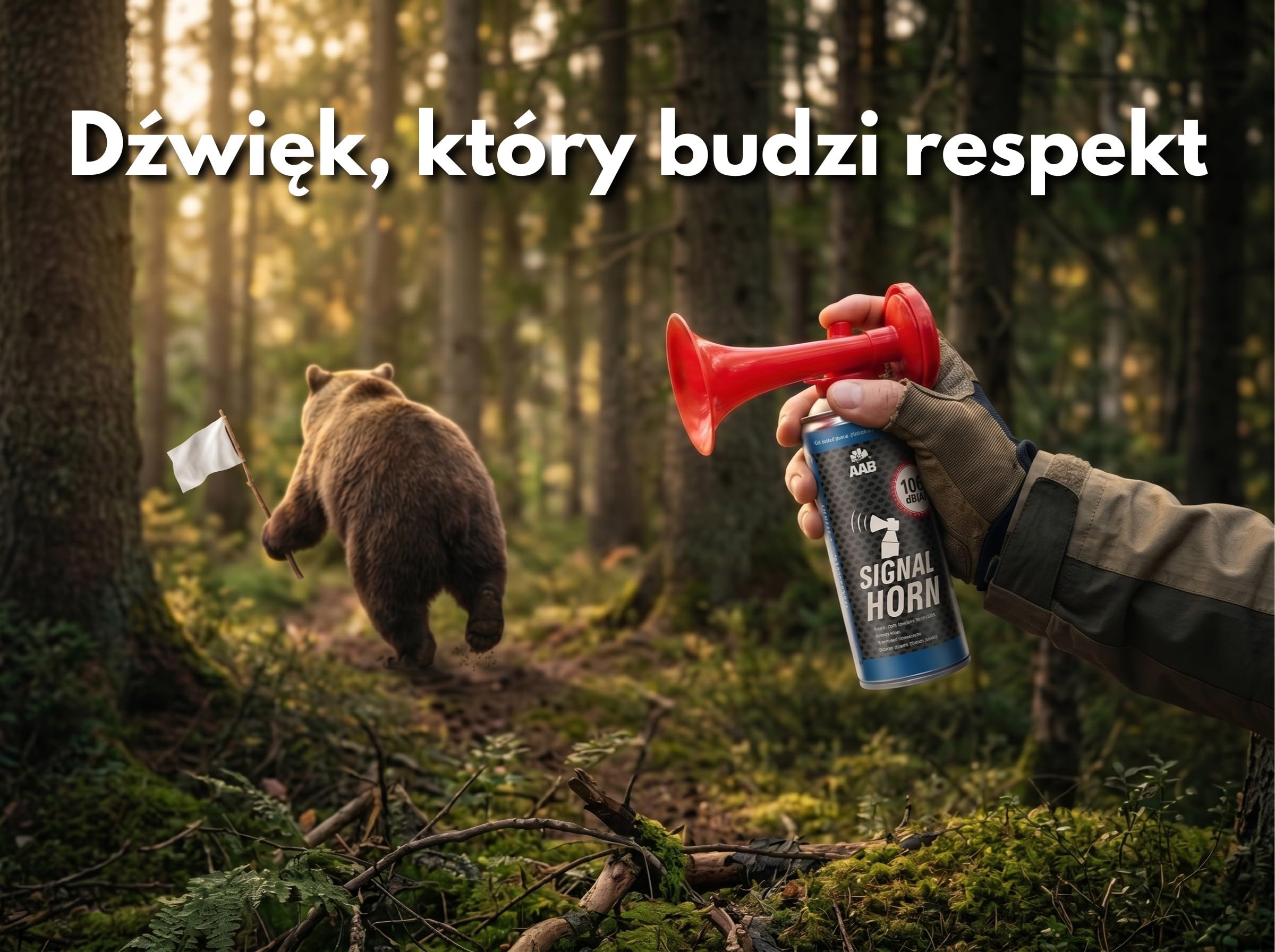 1 x AABCOOLING Trąbka Sygnałowa 106 dB(A) - Trąbka Kibica z Niepalnym Gazem, Do 120 Krótkich Sygnałów, Głośna Wuwuzela Gazowa, Sygnał Dźwiękowy na Sprężone Powietrze, Na Imprezy, Urodziny