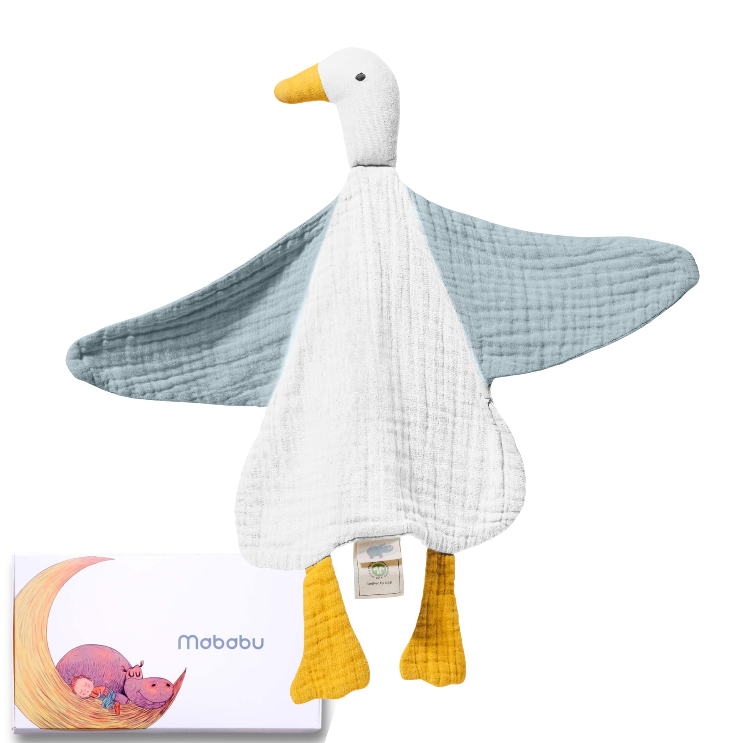 doudou e peluche neonato in mussola biologica GOTS Extra morbido e traspirante Regalo perfetto per bambini e neonati Qualità premium, fatto a mano, certificato sicuro