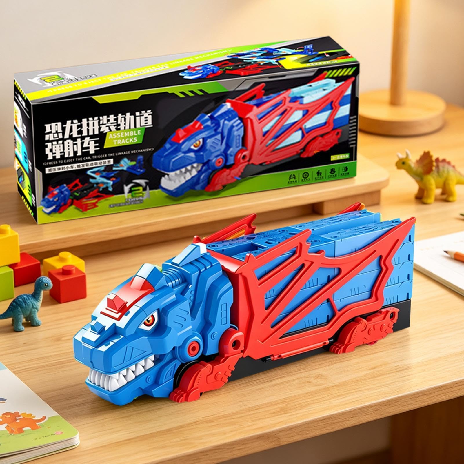 Giocattoli Pista Da Corsa Dei Dinosauri Interattivo Flessibile DIY | Piste da Corsa Dinosauri Giocattoli Per Bambini E Bambine Interno Esterno Prescuola Asilo Viaggio Compleanno