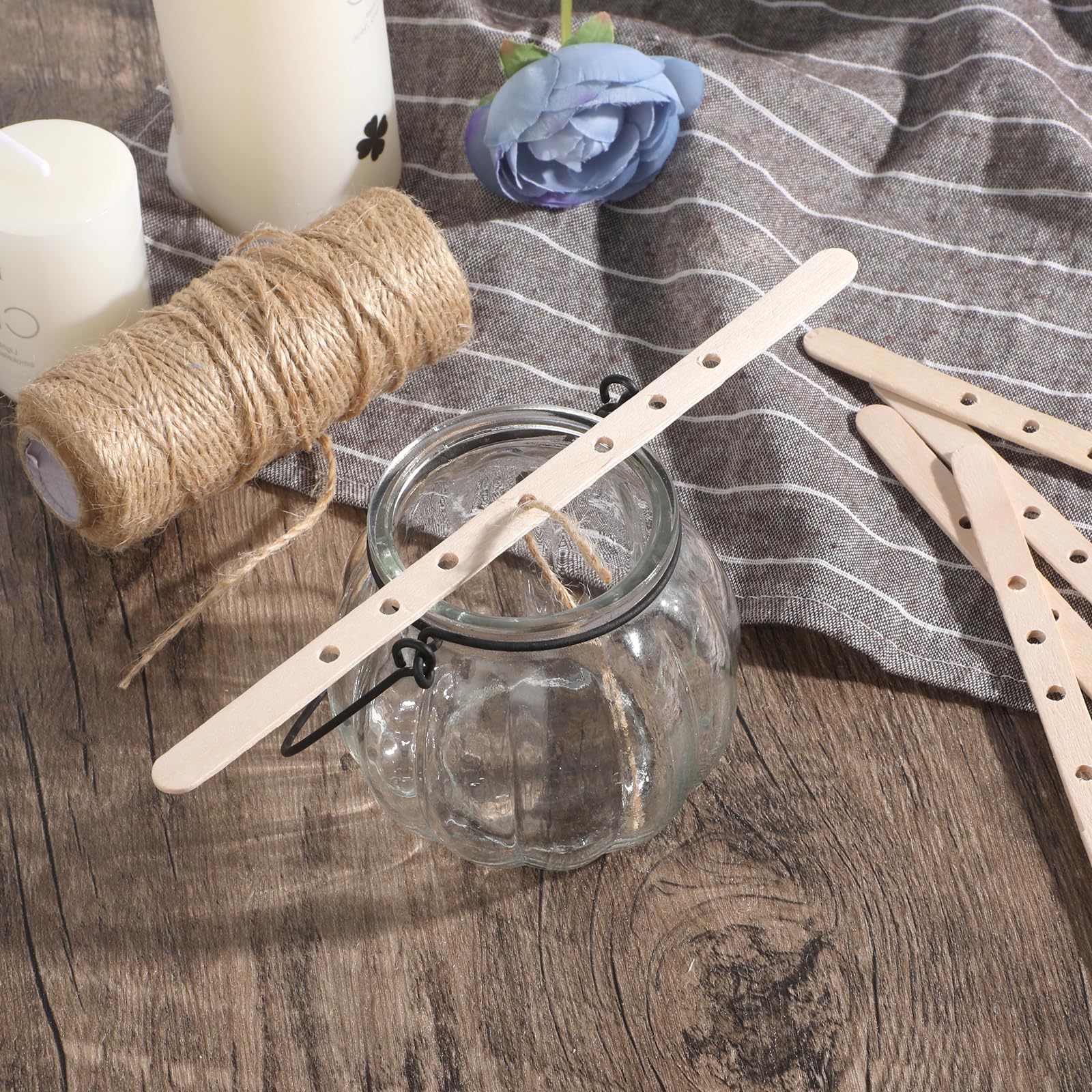 TMISHION Supports De Mèche De Bougie En Bois 100 Pièces Porte-mèches De