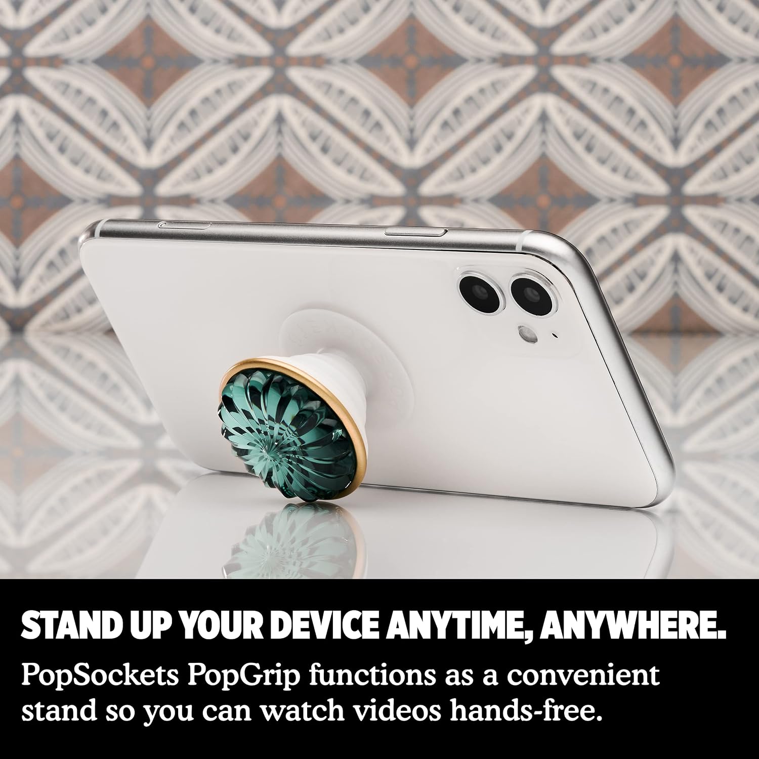 PopSockets Phone Grip with Expanding Kickstand, PopSockets for Phone - Deco Sea Foam