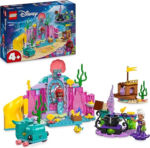 LEGO | Disney Princess Ariel Crystal Grotto Building Toy with Mini Little Mermaid Dolls and Ursula, Fish Figure, Gift for Girls and Boys 4 Years and Older, Princess Set 43254